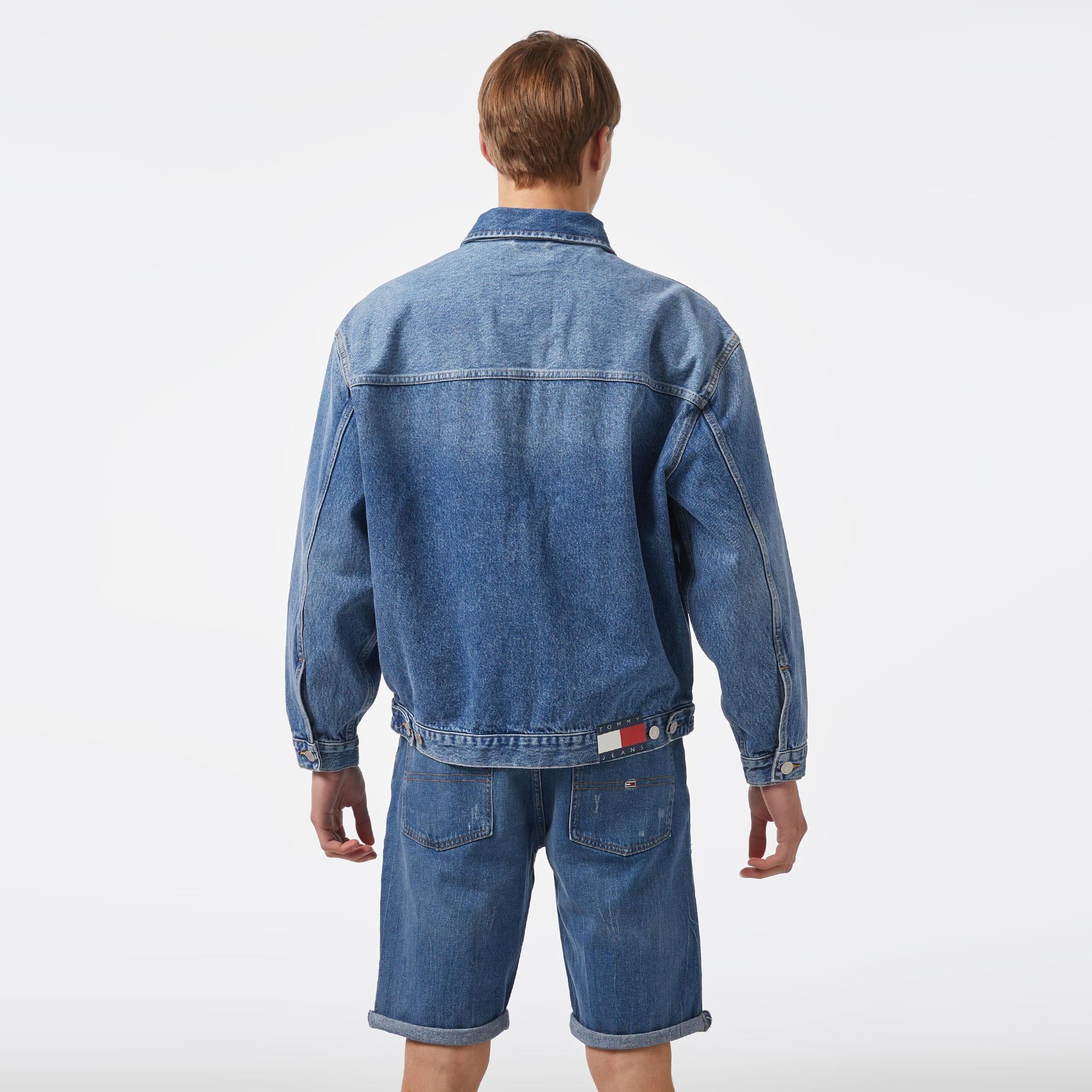 Tommy Hilfiger Erkek Mavi Kot Ceket