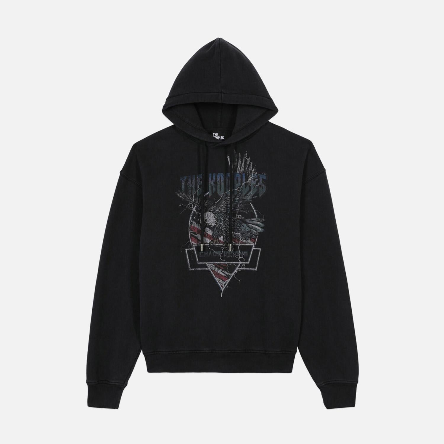 ERKEK SİYAH BASKILI SWEATSHIRT