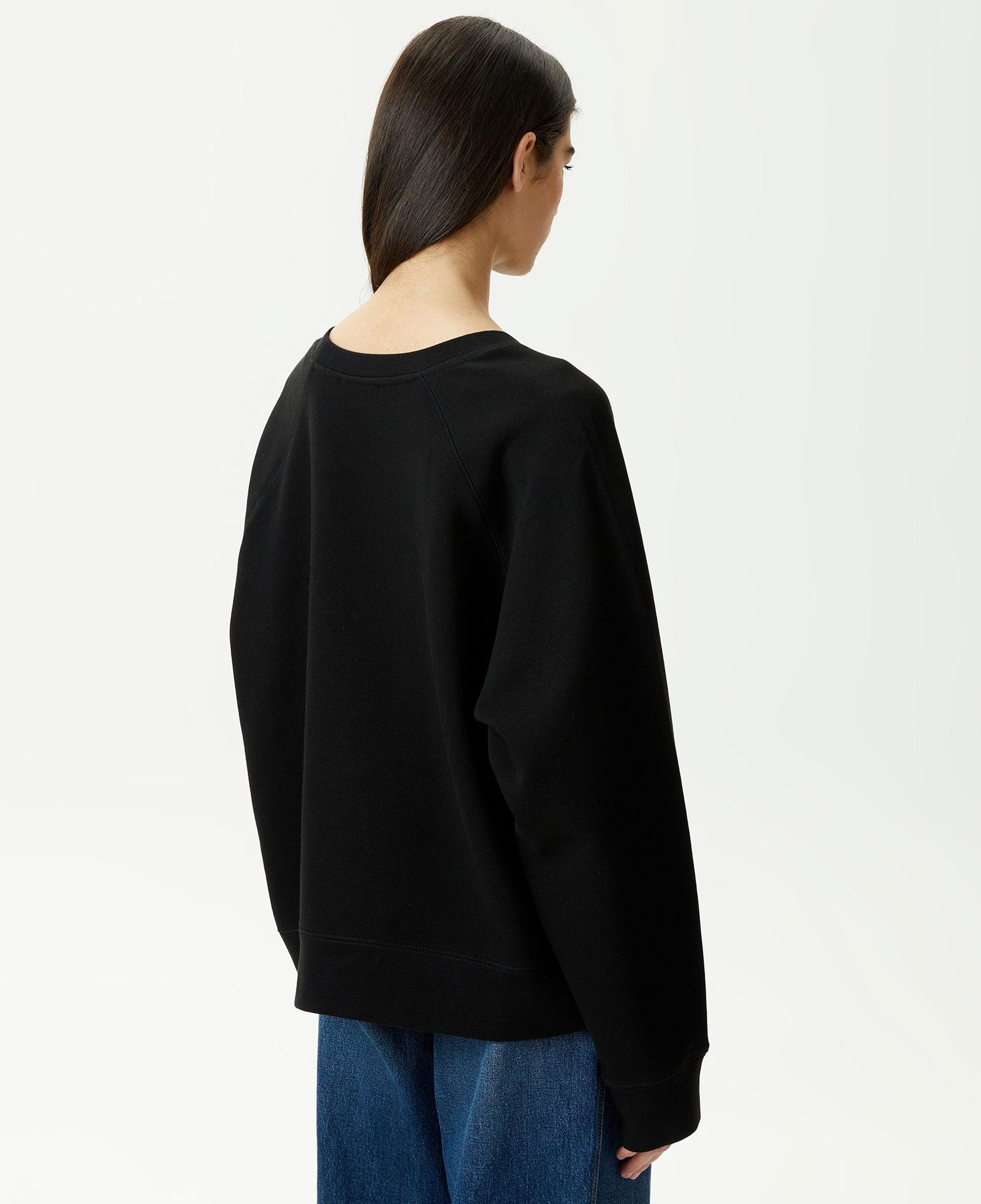 KADIN BASKILI BİSİKLET YAKA SİYAH SWEATSHIRT