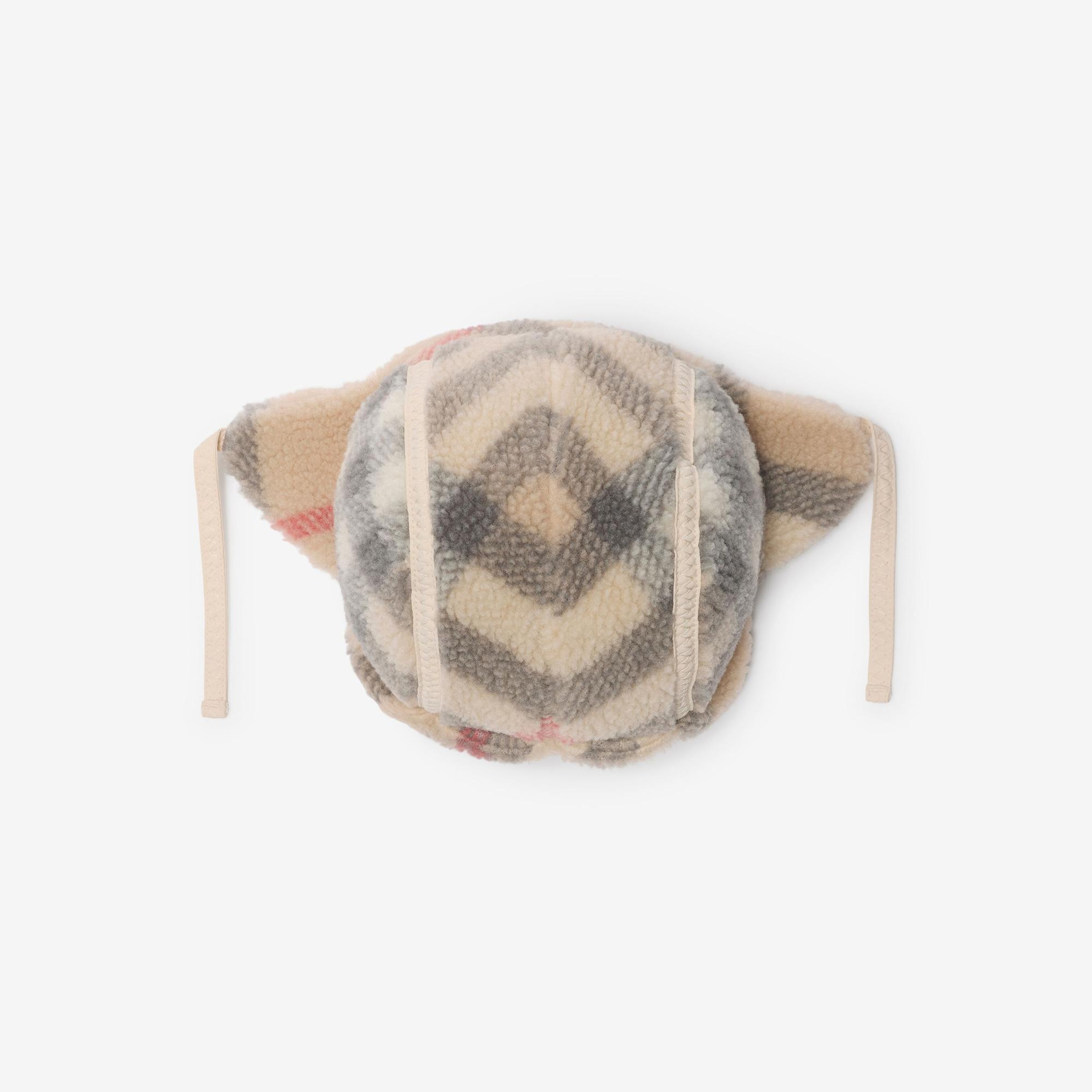 Burberry Turner Fleece Trapper Çocuk Bej Şapka