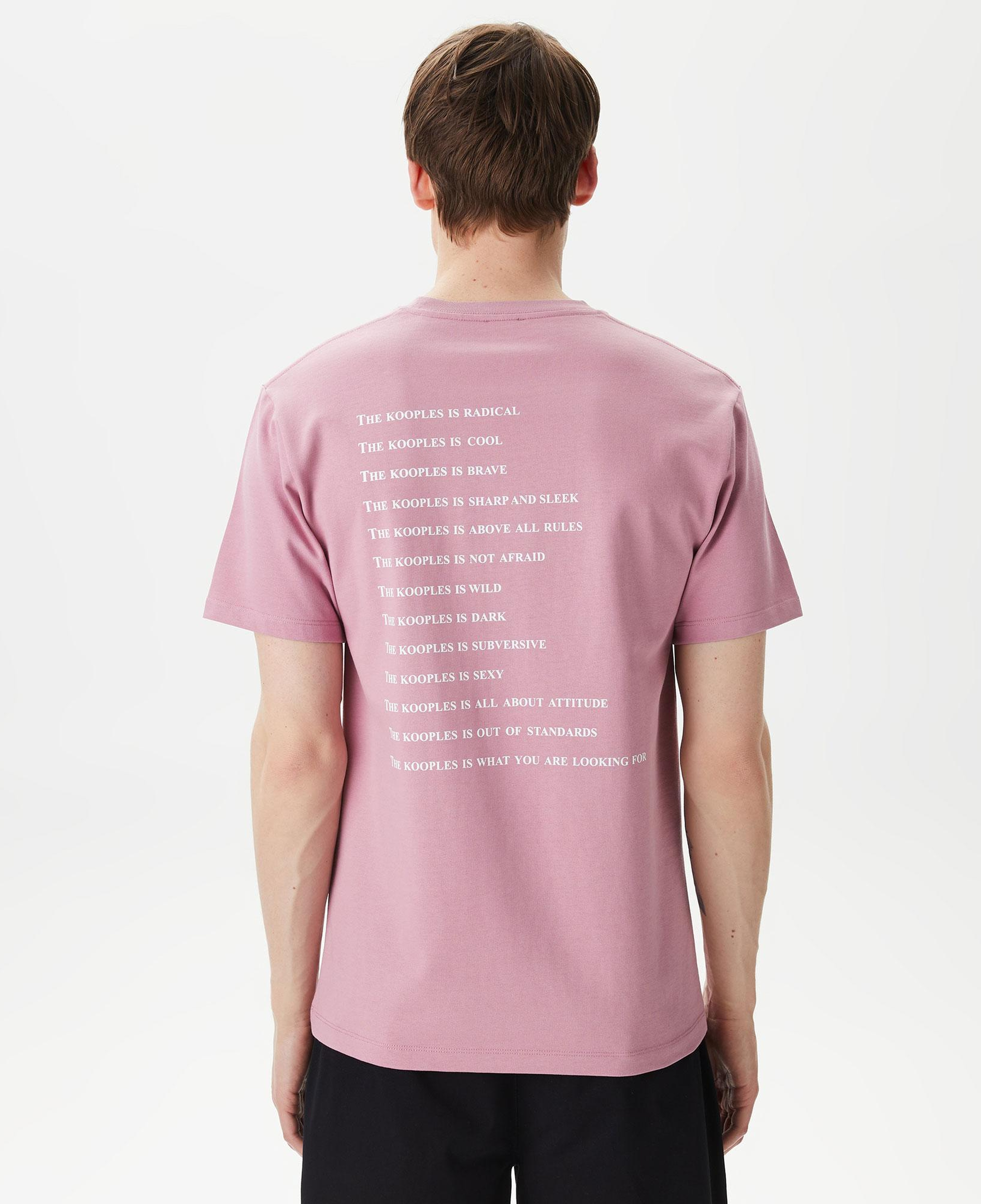 Erkek Baskılı Bisiklet Yaka Pembe T-Shirt