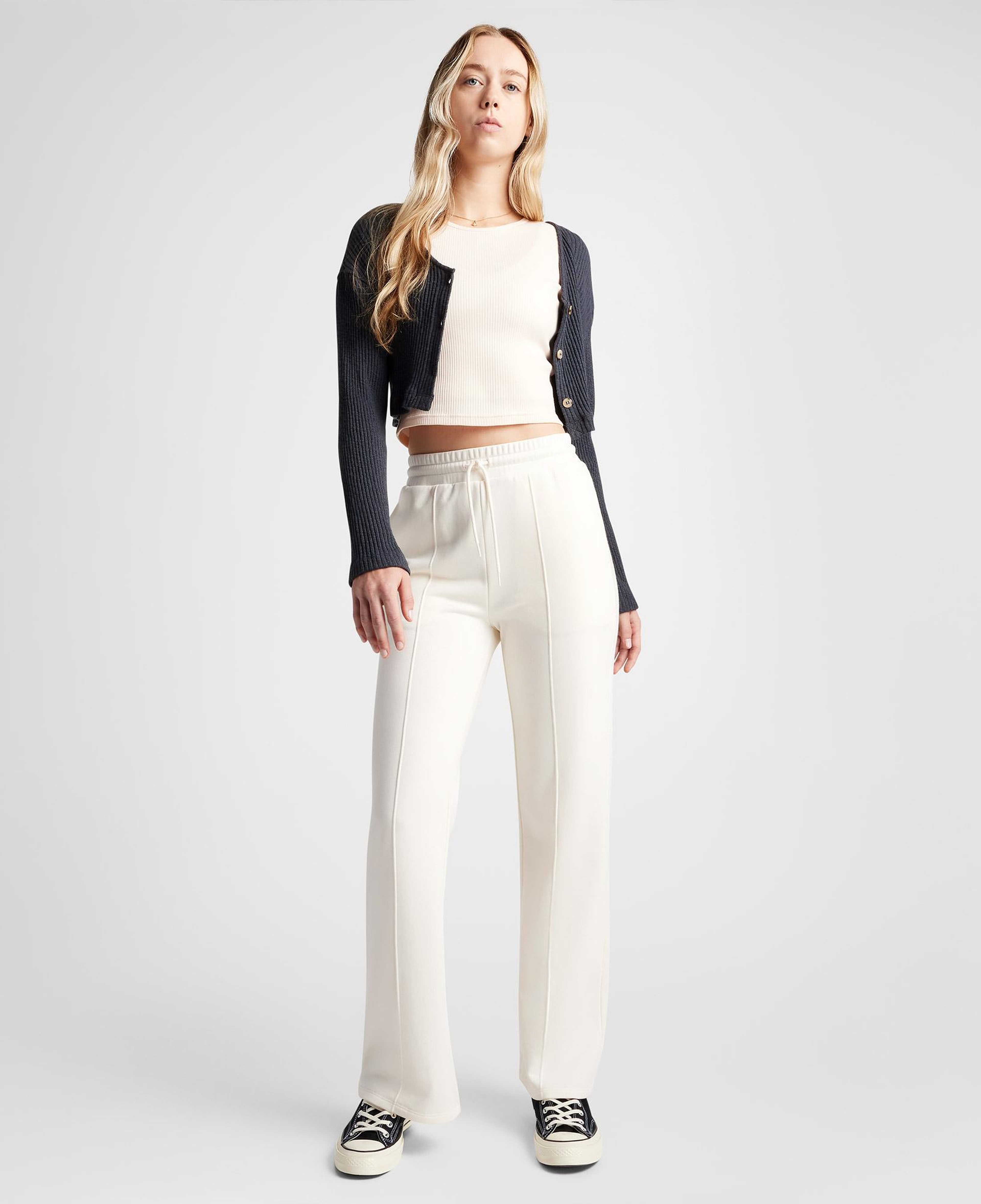 Converse Wide-Leg French Terry Kadın Krem Eşofman Altı