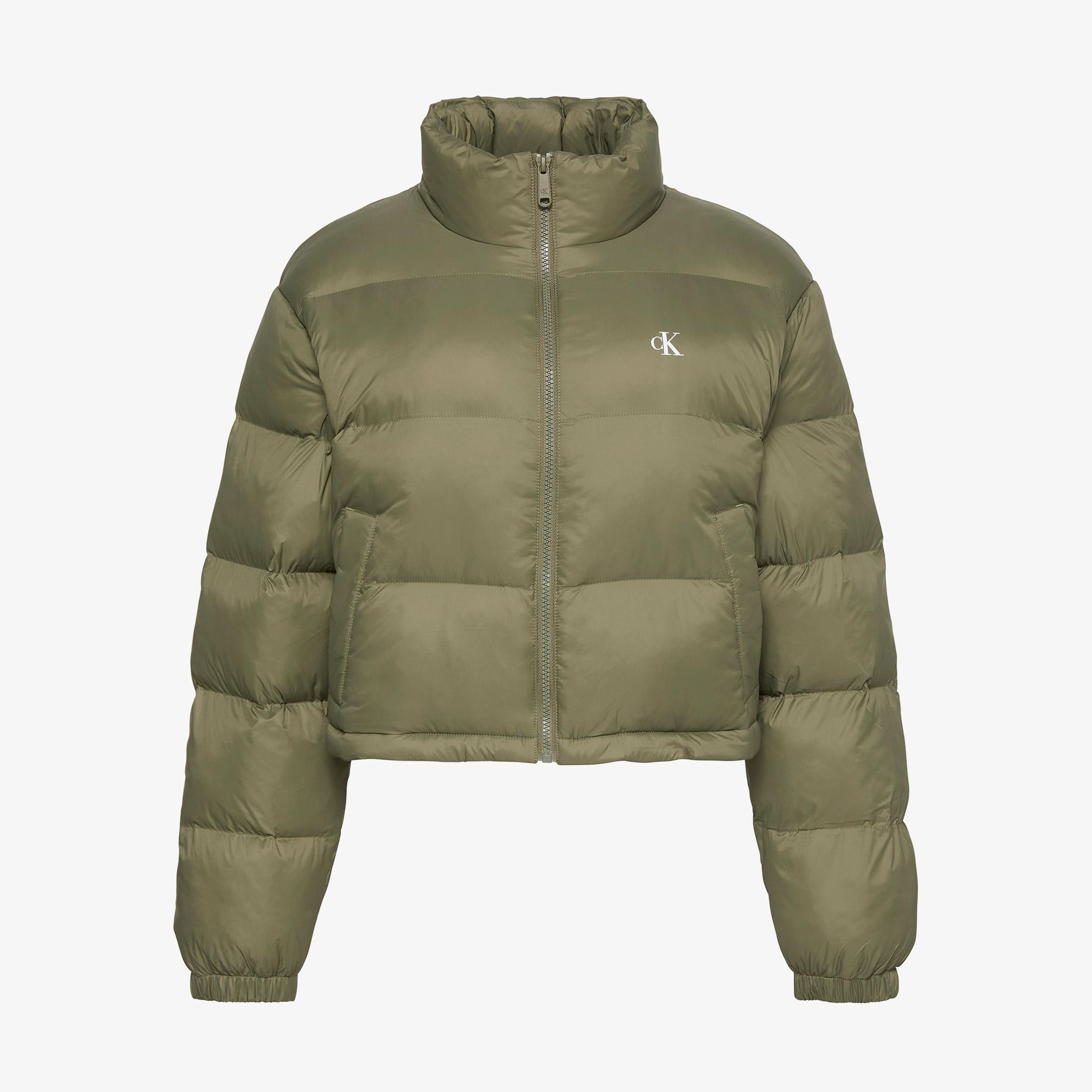 Calvin Klein Essential Crop Puffer Kadın Bej Ceket