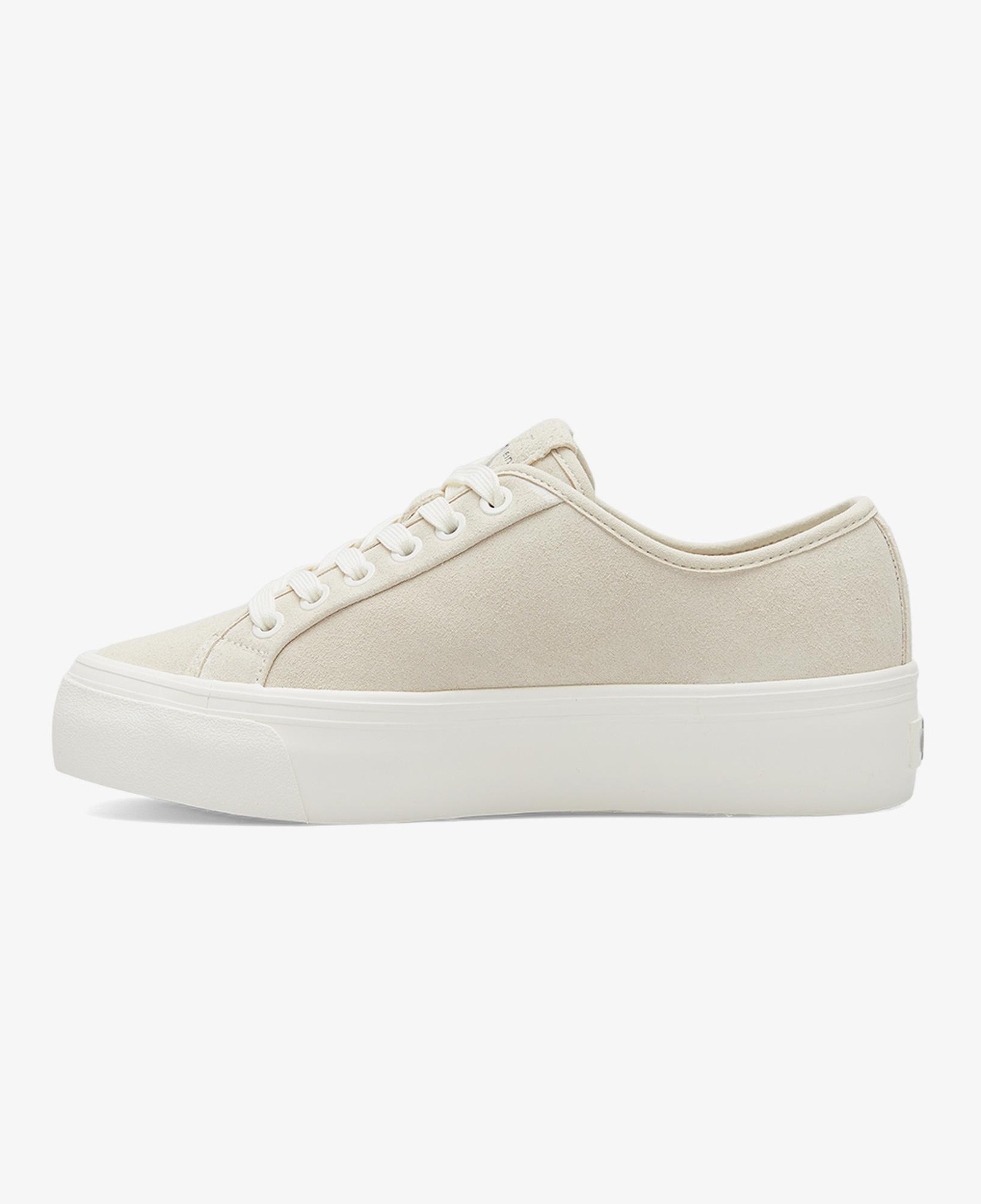 Calvin Klein Vulc Flatform Laceup Suede Kadın Beyaz Sneaker