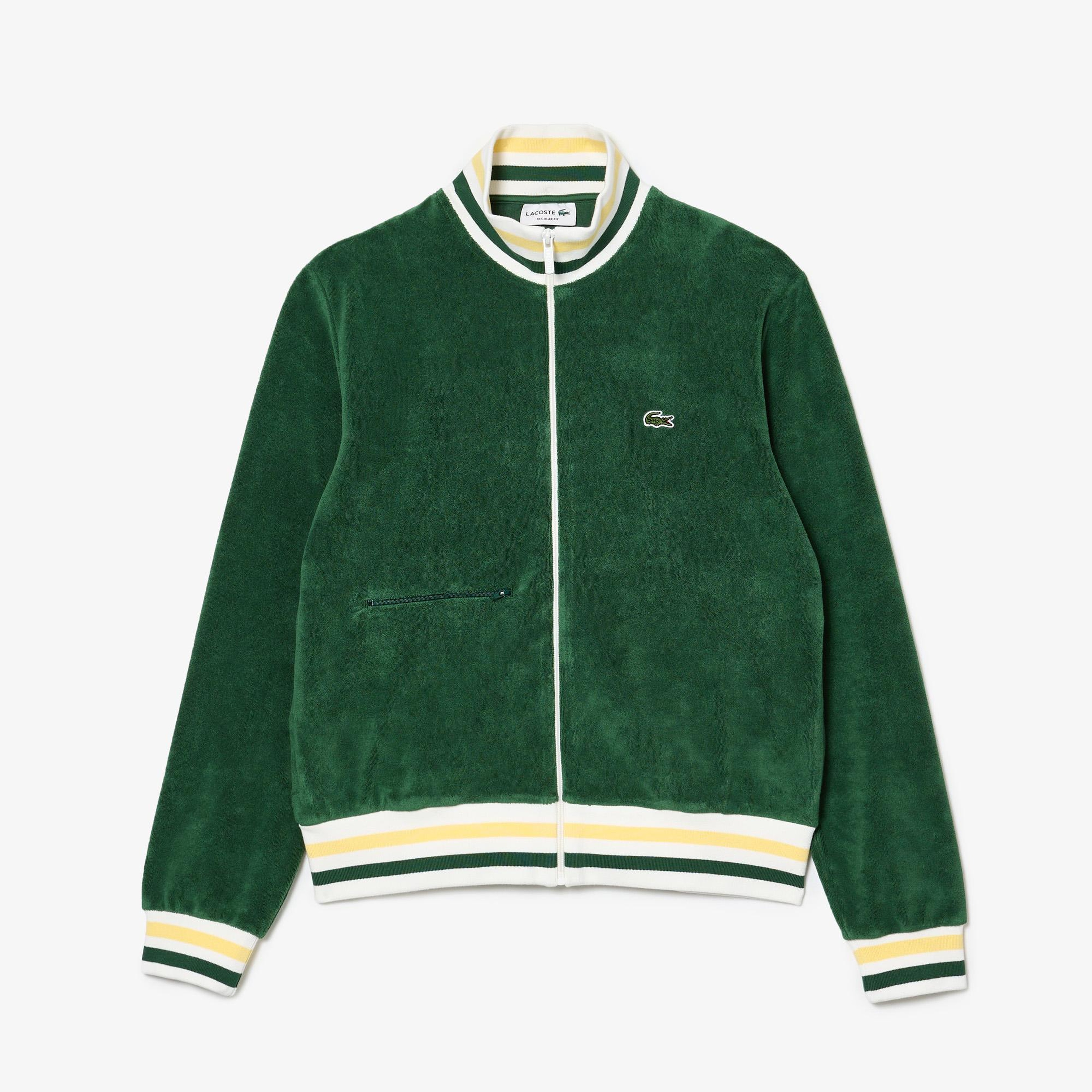 Erkek Regular Fit Yarım Fermuarlı Yeşil Sweatshirt