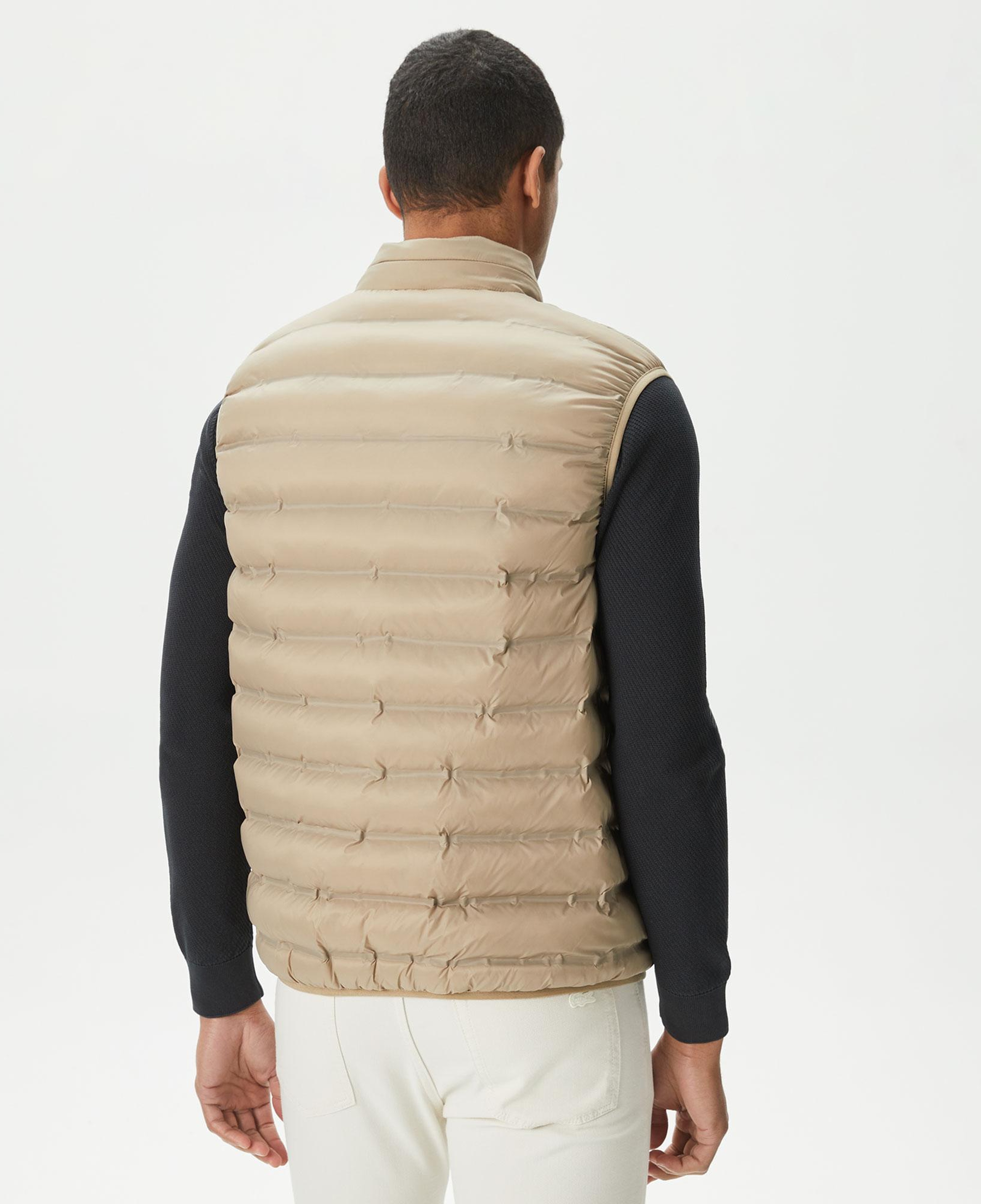 Erkek Slim Fit Kapüşonlu Bej Yelek
