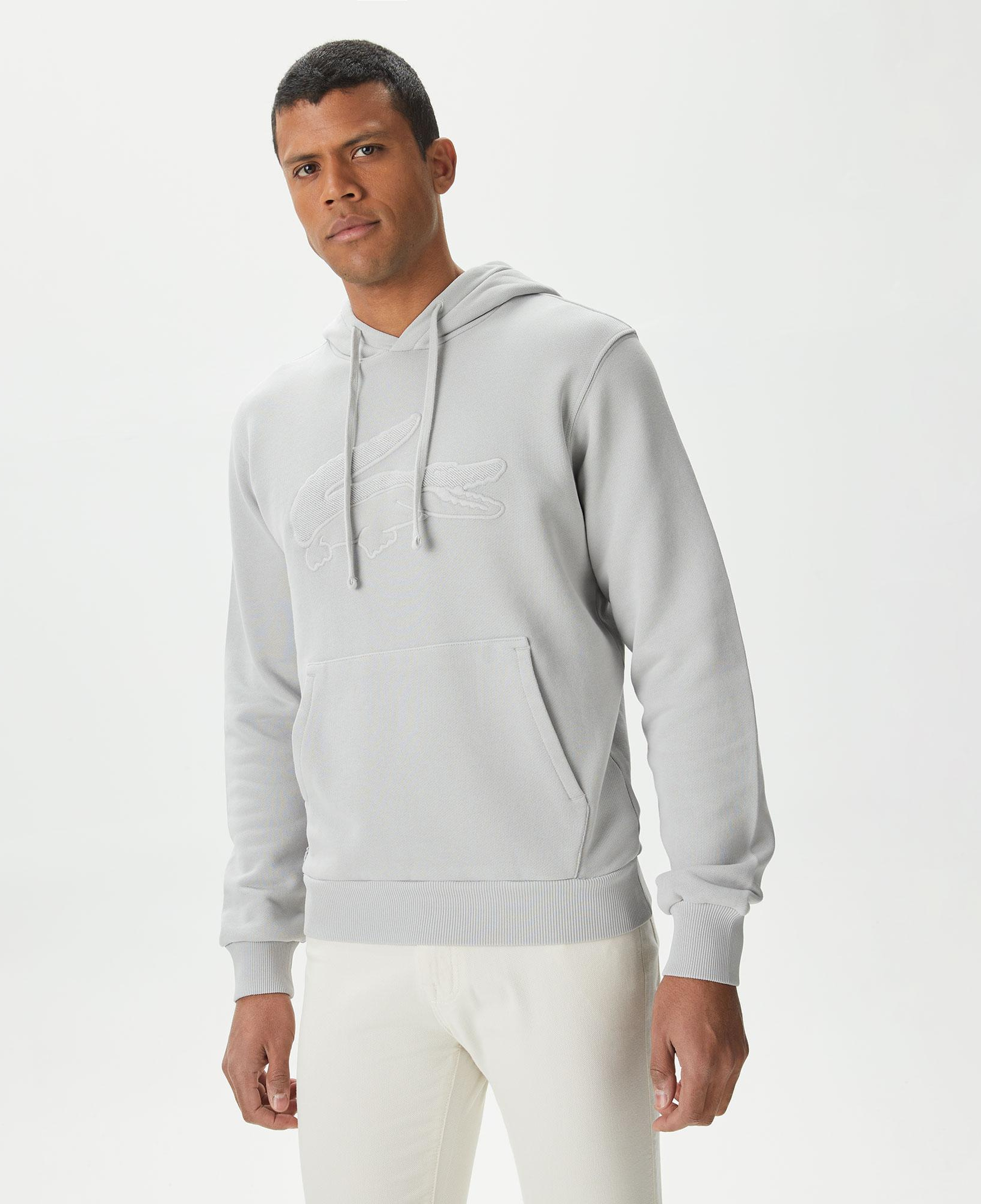 Erkek Relaxed Fit Kapüşonlu Gri Sweatshirt