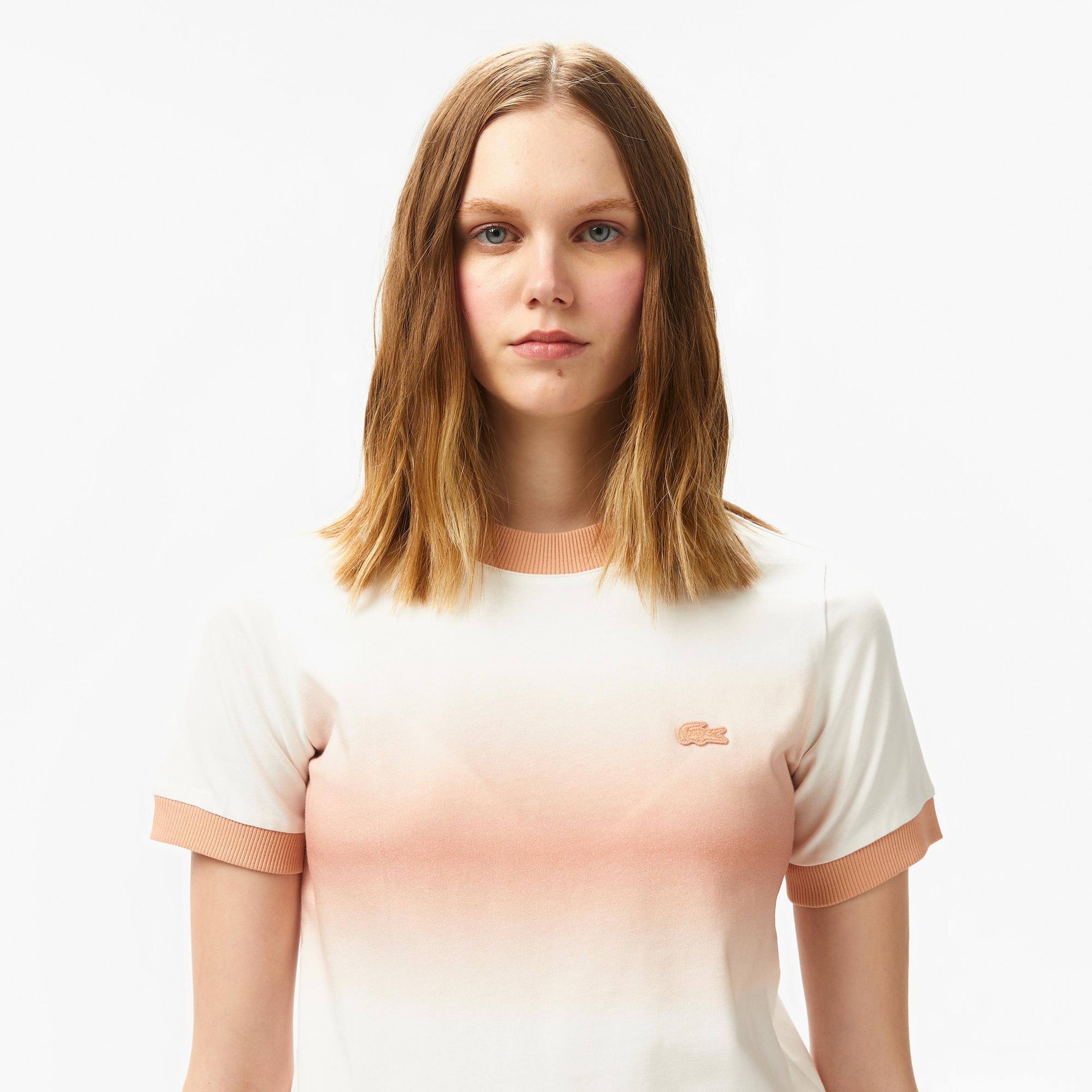Lacoste Kadın Kısa Kollu Yarım Fermuarlı Beyaz Sweatshirt