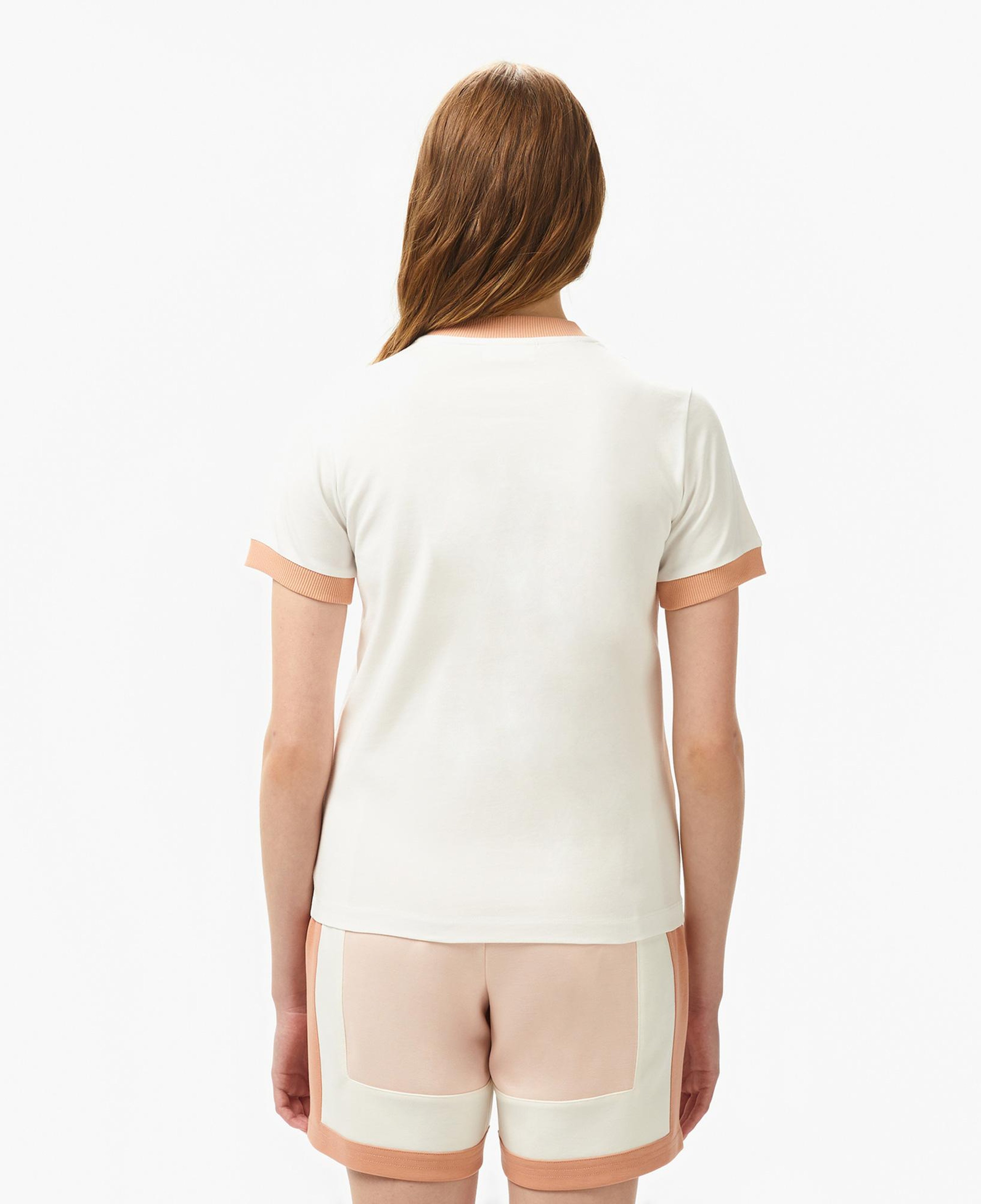Lacoste Kadın Kısa Kollu Yarım Fermuarlı Beyaz Sweatshirt