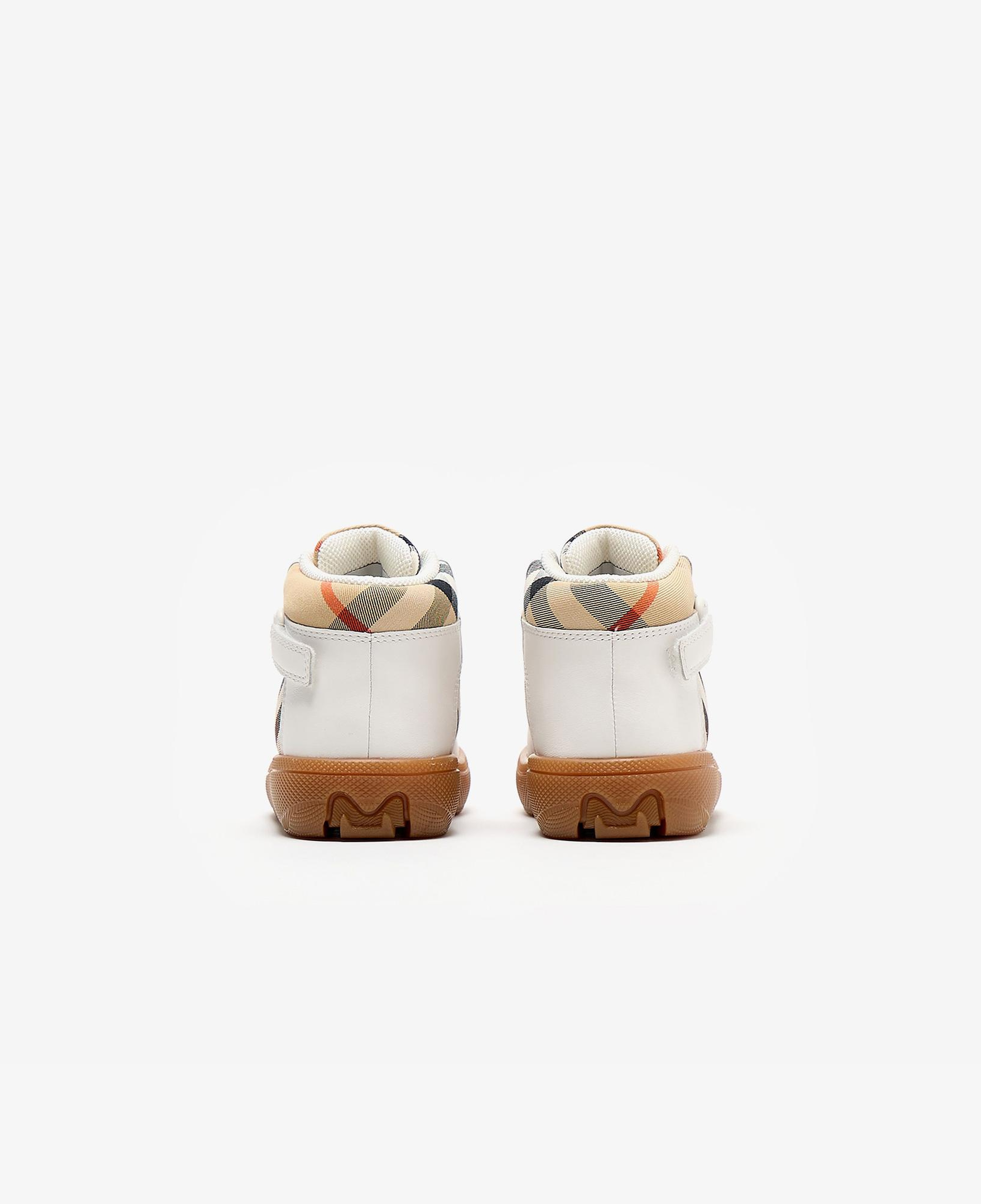 Burberry Sheldon And Leather High-Top Çocuk Bej Sneakers