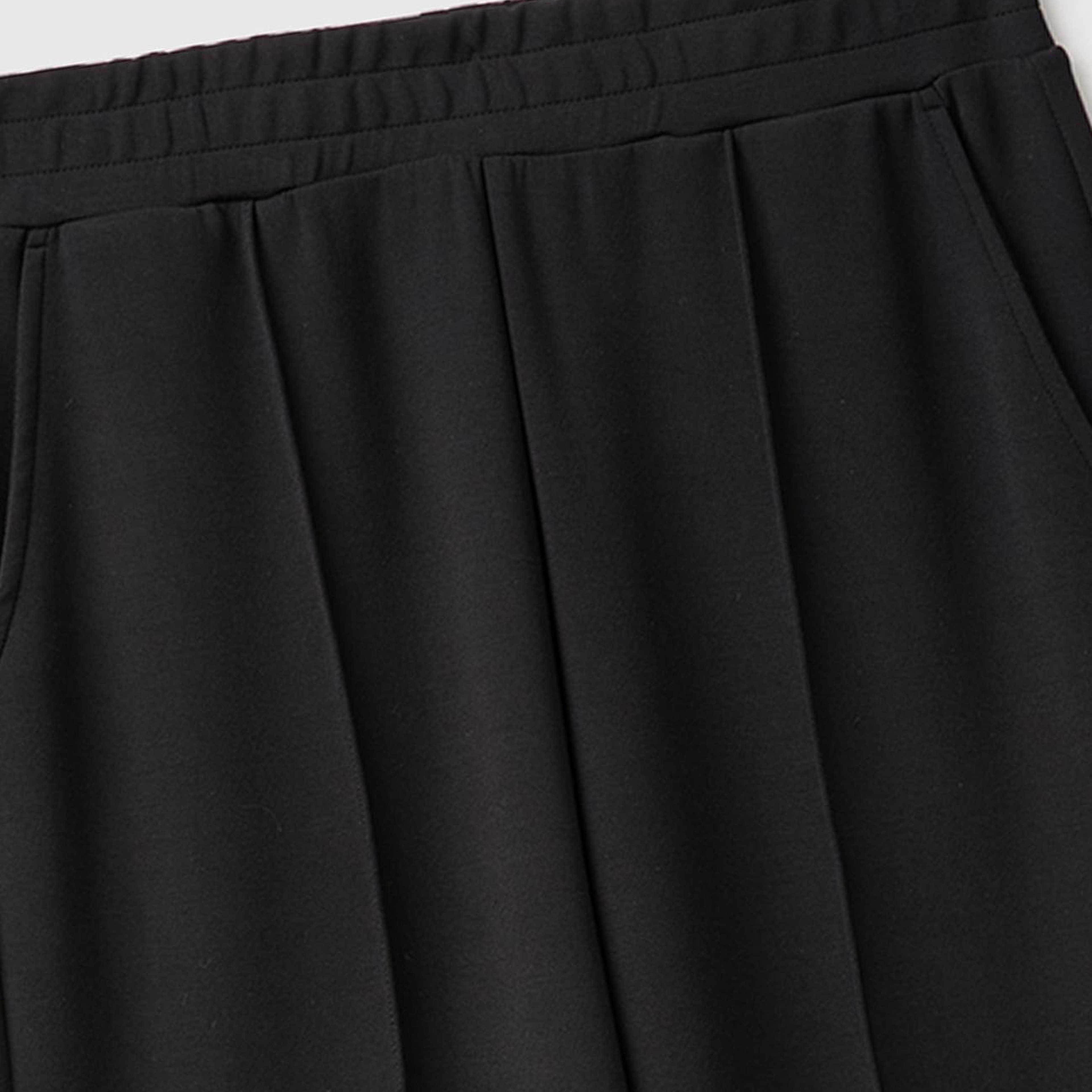 Kadın Siyah Şardonlu Comfort Fit Beli Lastikli Eşofman Altı