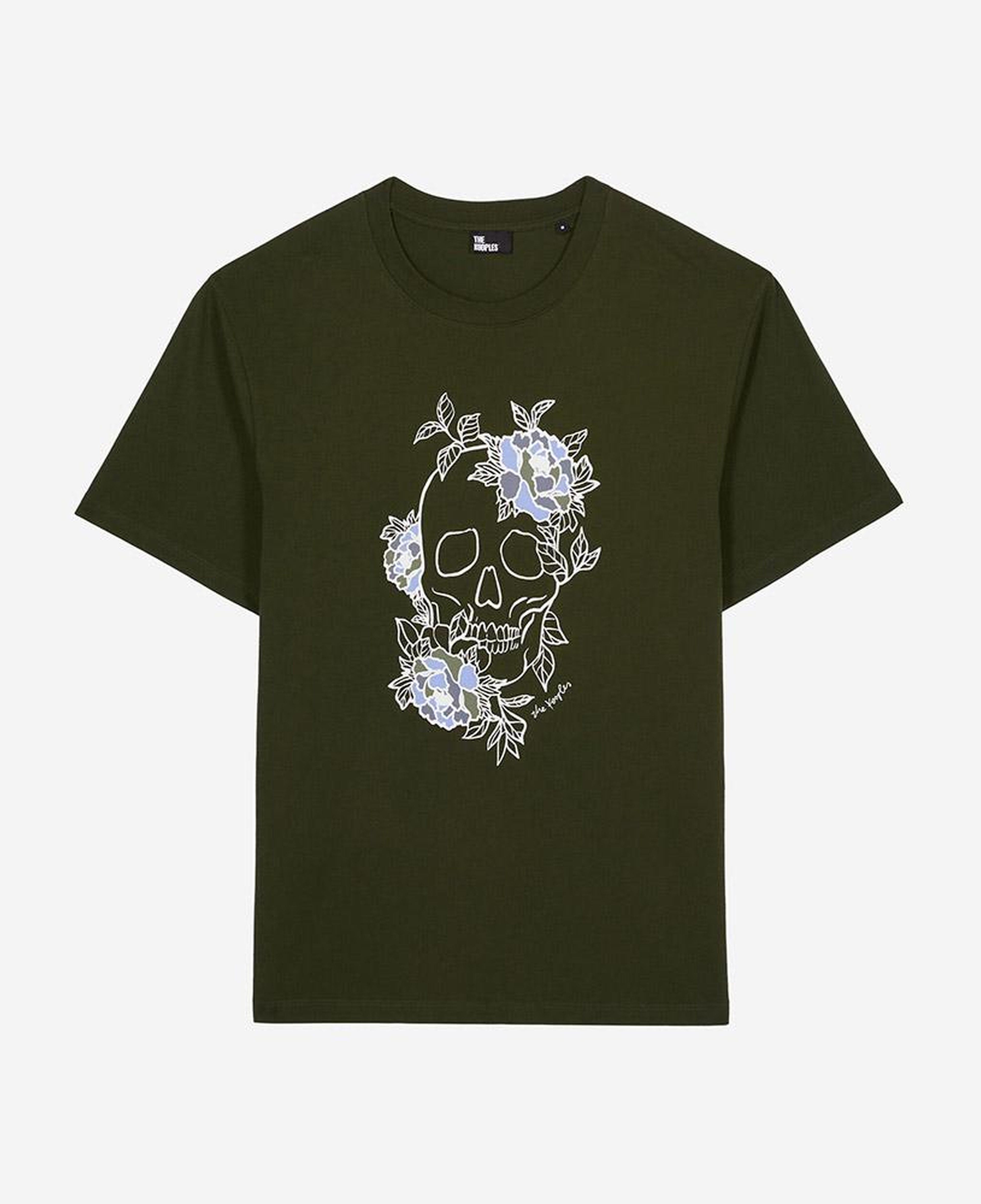 ERKEK BASKILI BİSİKLET YAKA YEŞİL T-SHIRT