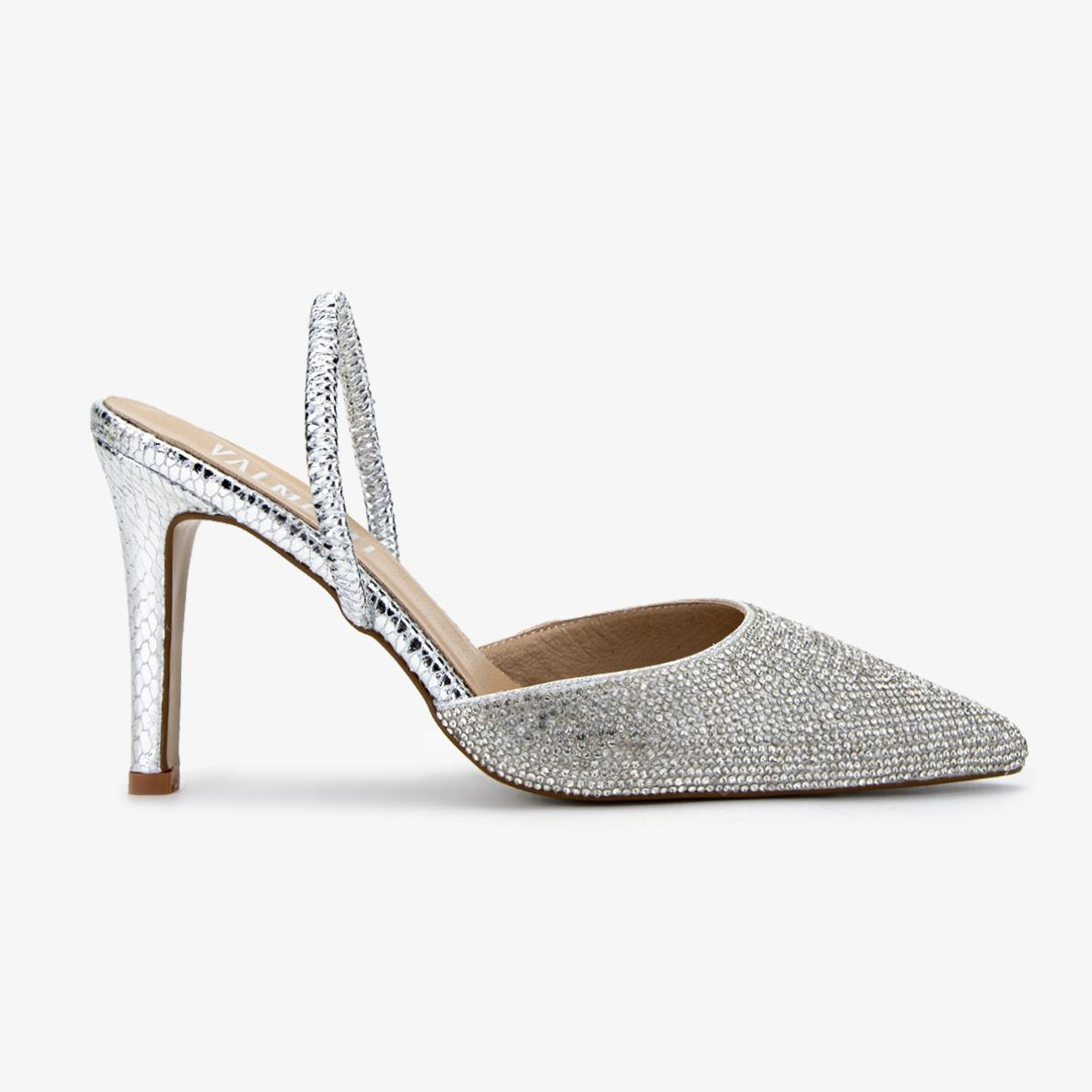 Valmenti Kadın Suni Deri Lame Slingback Ayakkabı