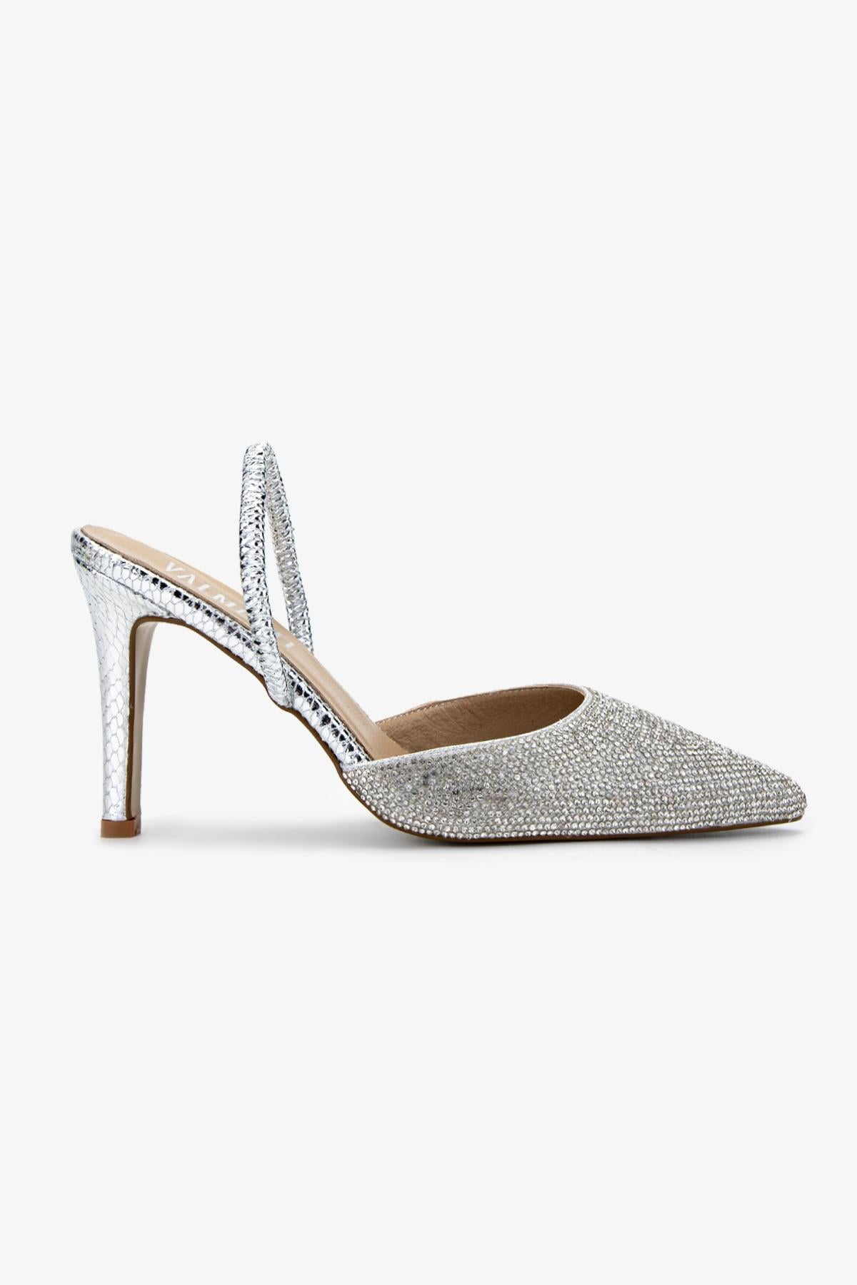 Valmenti Kadın Suni Deri Lame Slingback Ayakkabı