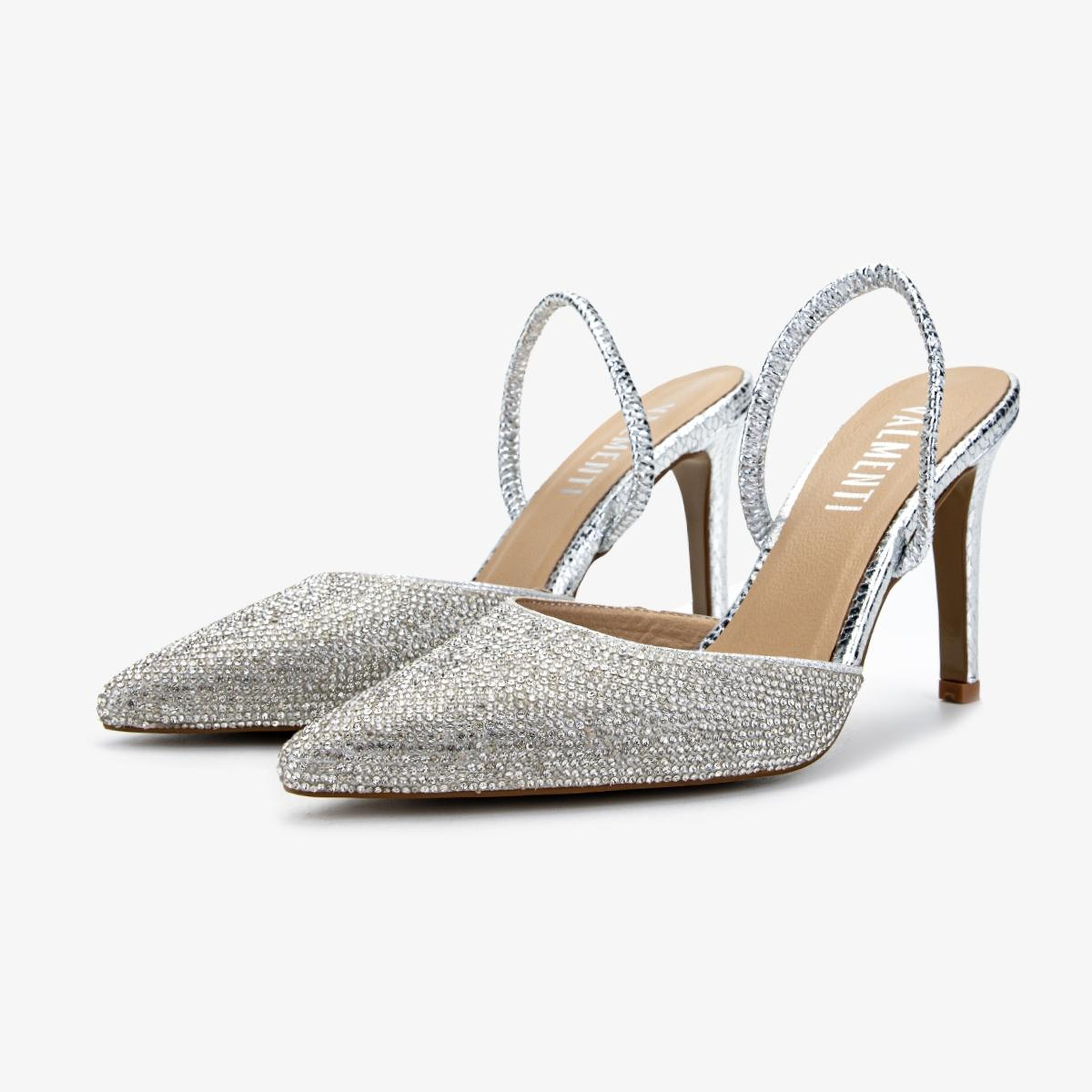 Valmenti Kadın Suni Deri Lame Slingback Ayakkabı