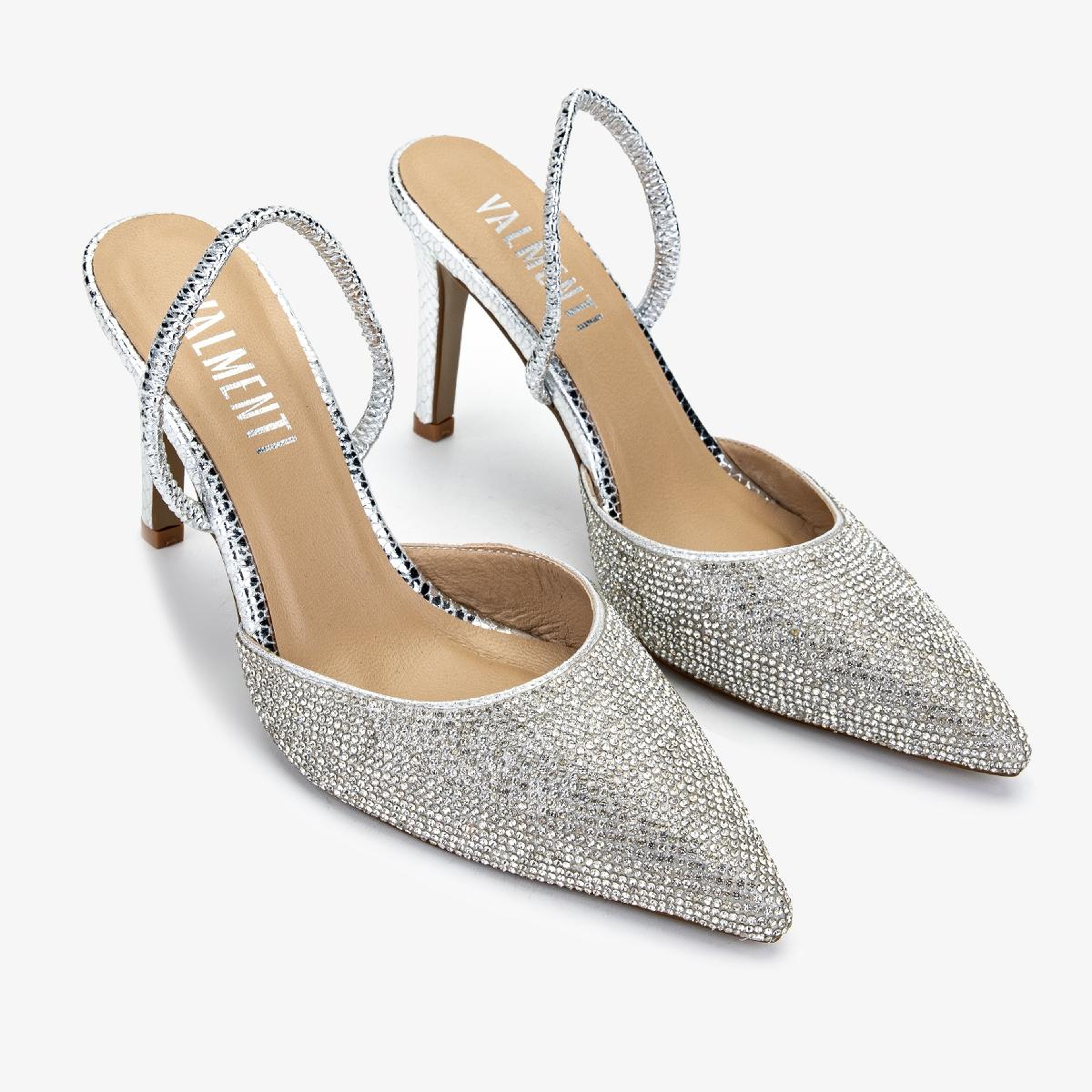 Valmenti Kadın Suni Deri Lame Slingback Ayakkabı