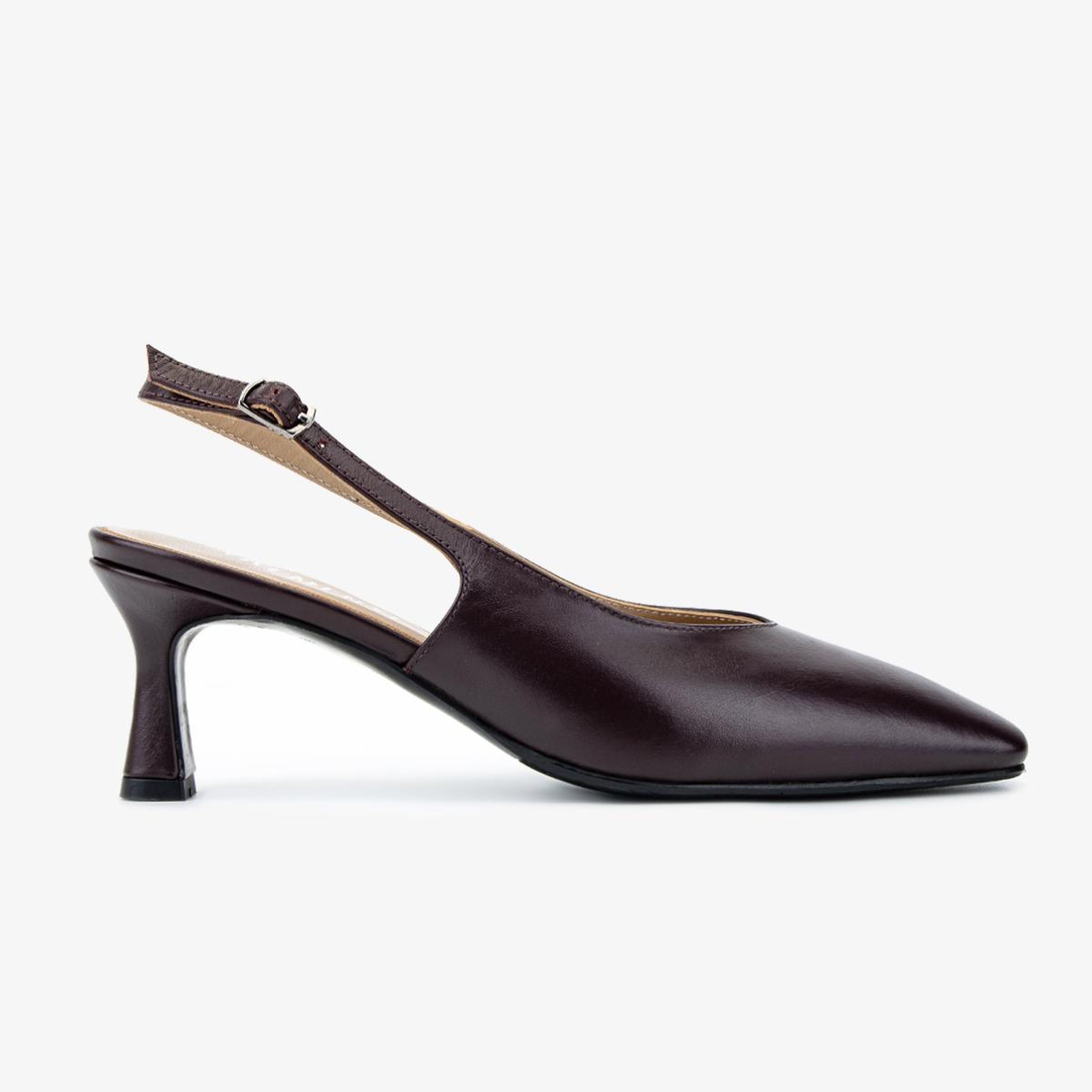 Valmenti Kadın Hakiki Deri Bordo Slingback Ayakkabı