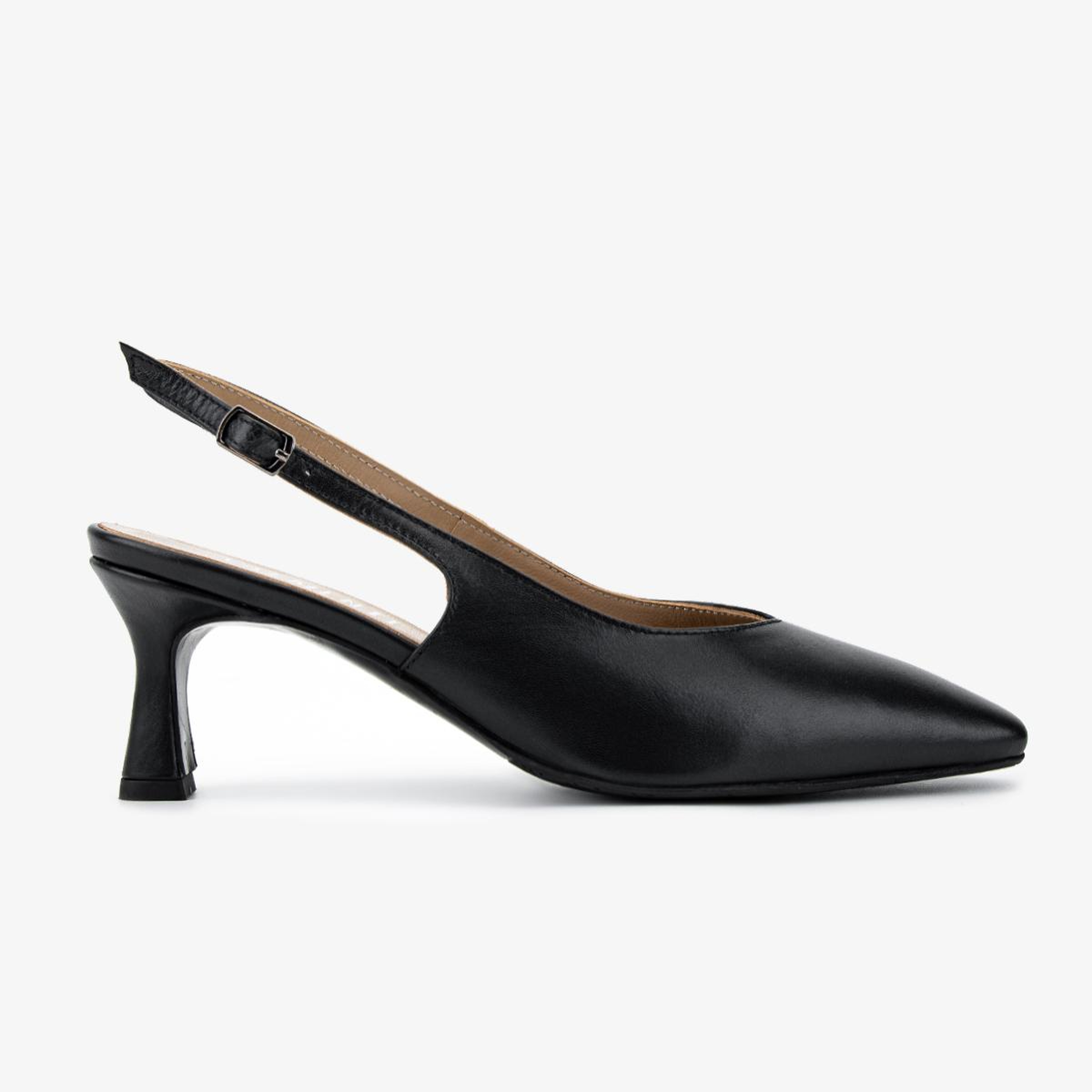 Valmenti Kadın Hakiki Deri Siyah Slingback Ayakkabı