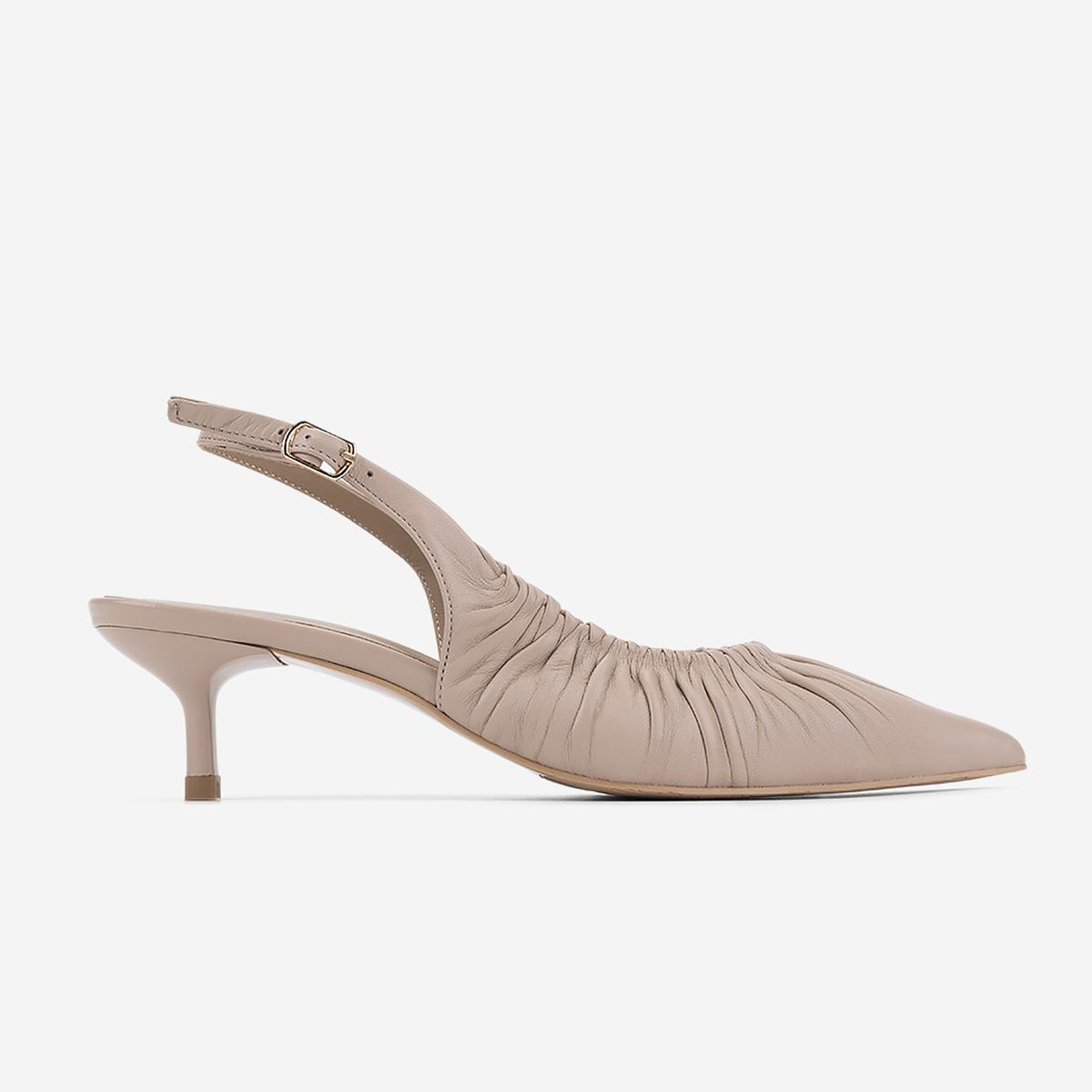 Valmenti Kadın Hakiki Deri Bej Slingback Ayakkabı