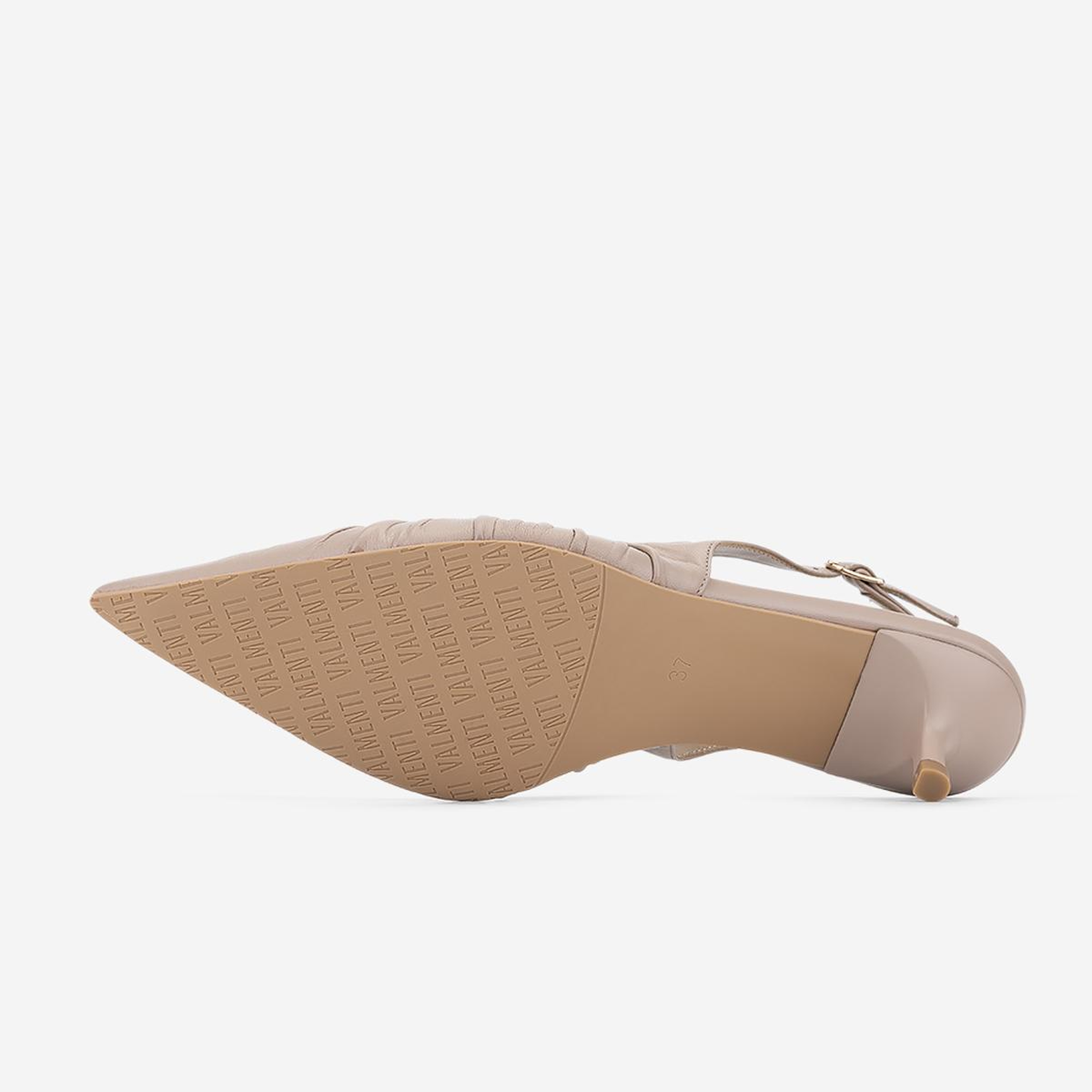 Valmenti Kadın Hakiki Deri Bej Slingback Ayakkabı