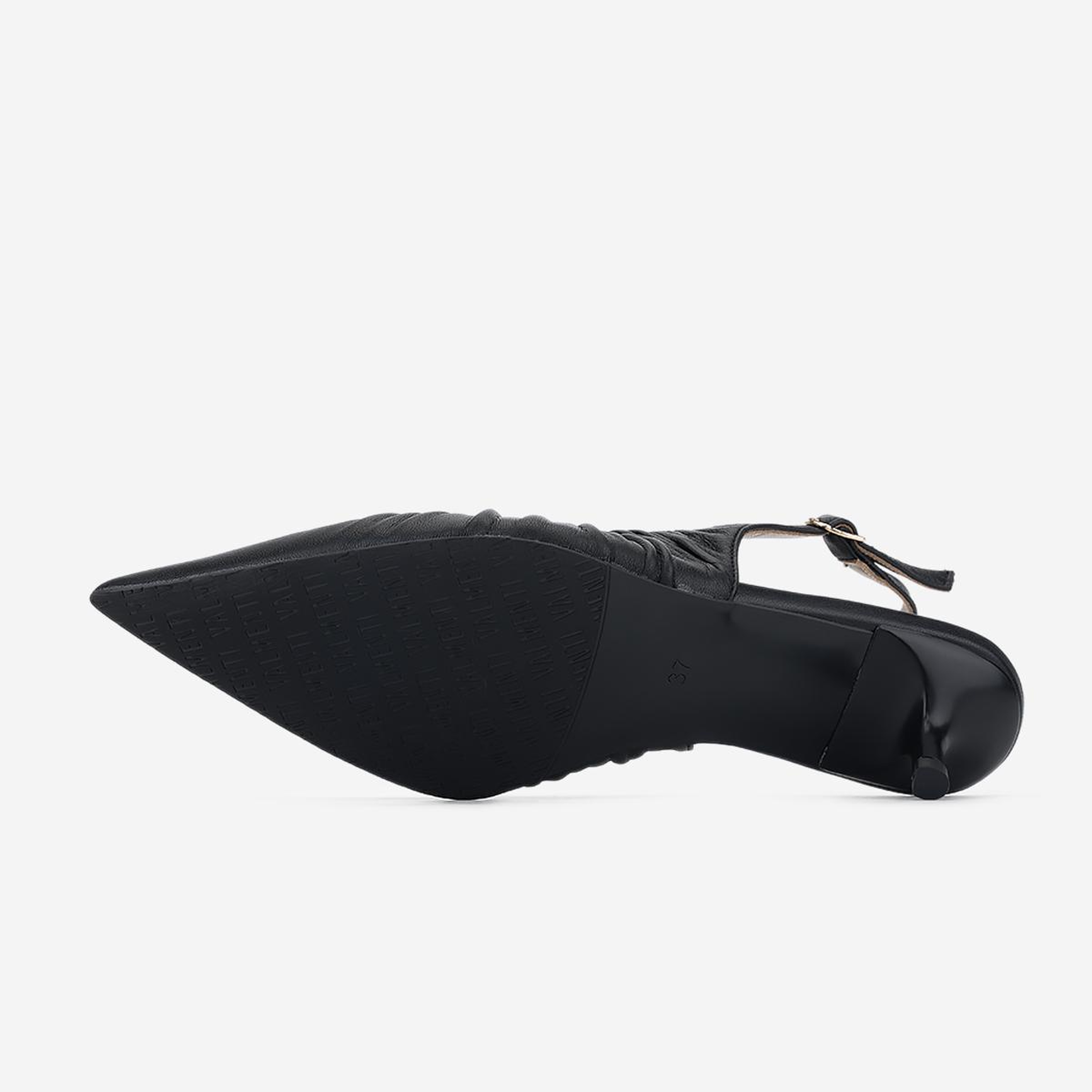 Valmenti Kadın Hakiki Deri Siyah Slingback Ayakkabı