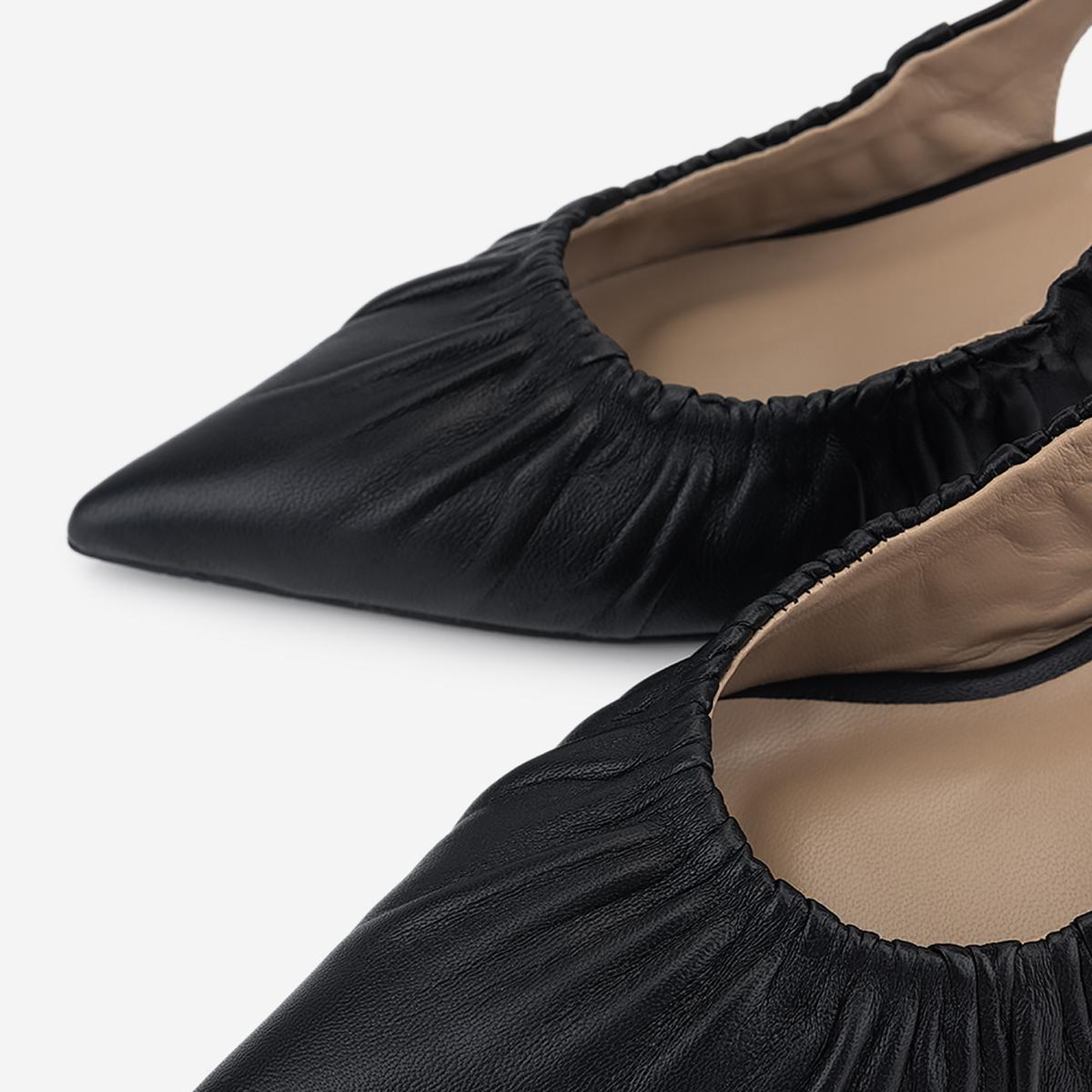 Valmenti Kadın Hakiki Deri Siyah Slingback Ayakkabı