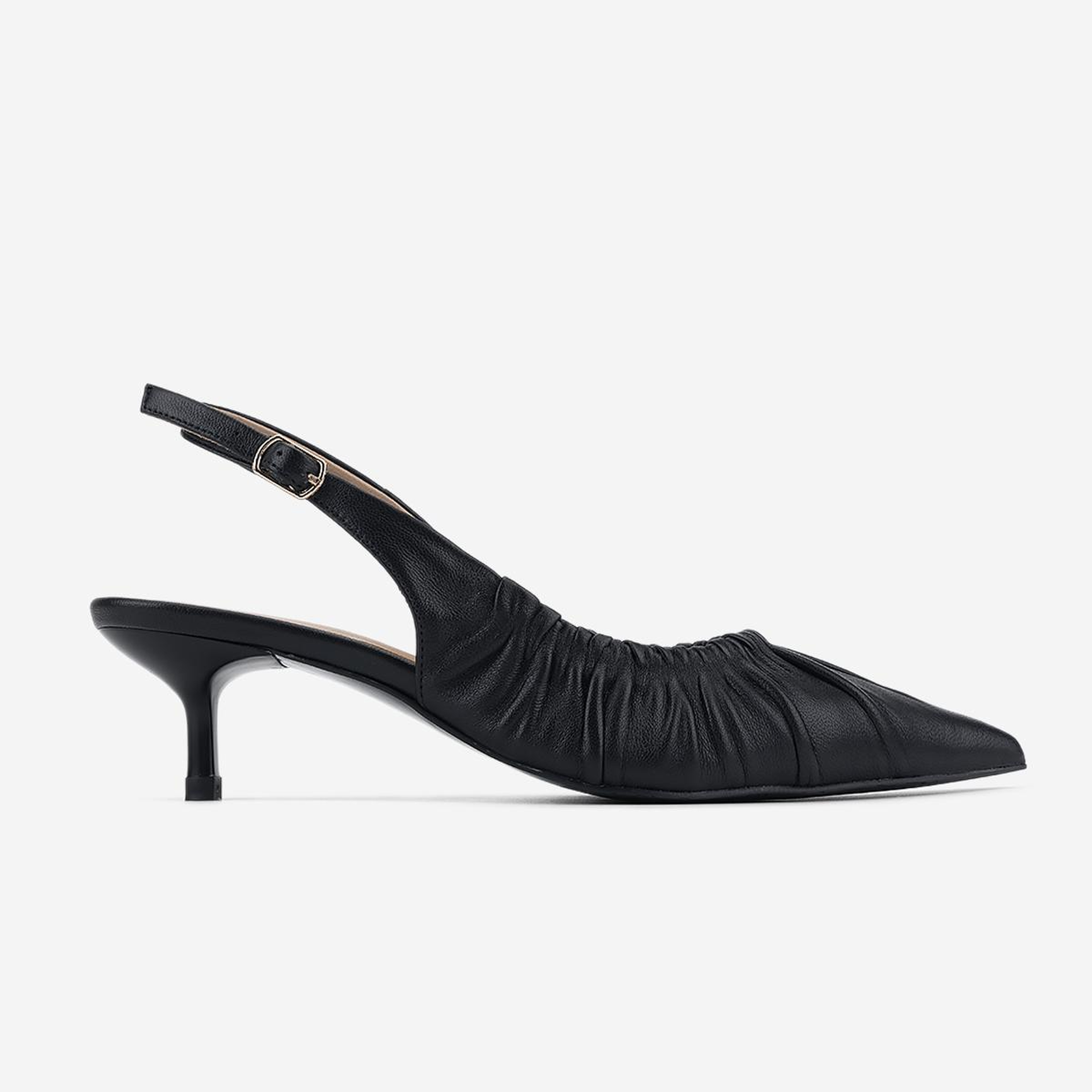 Valmenti Kadın Hakiki Deri Siyah Slingback Ayakkabı