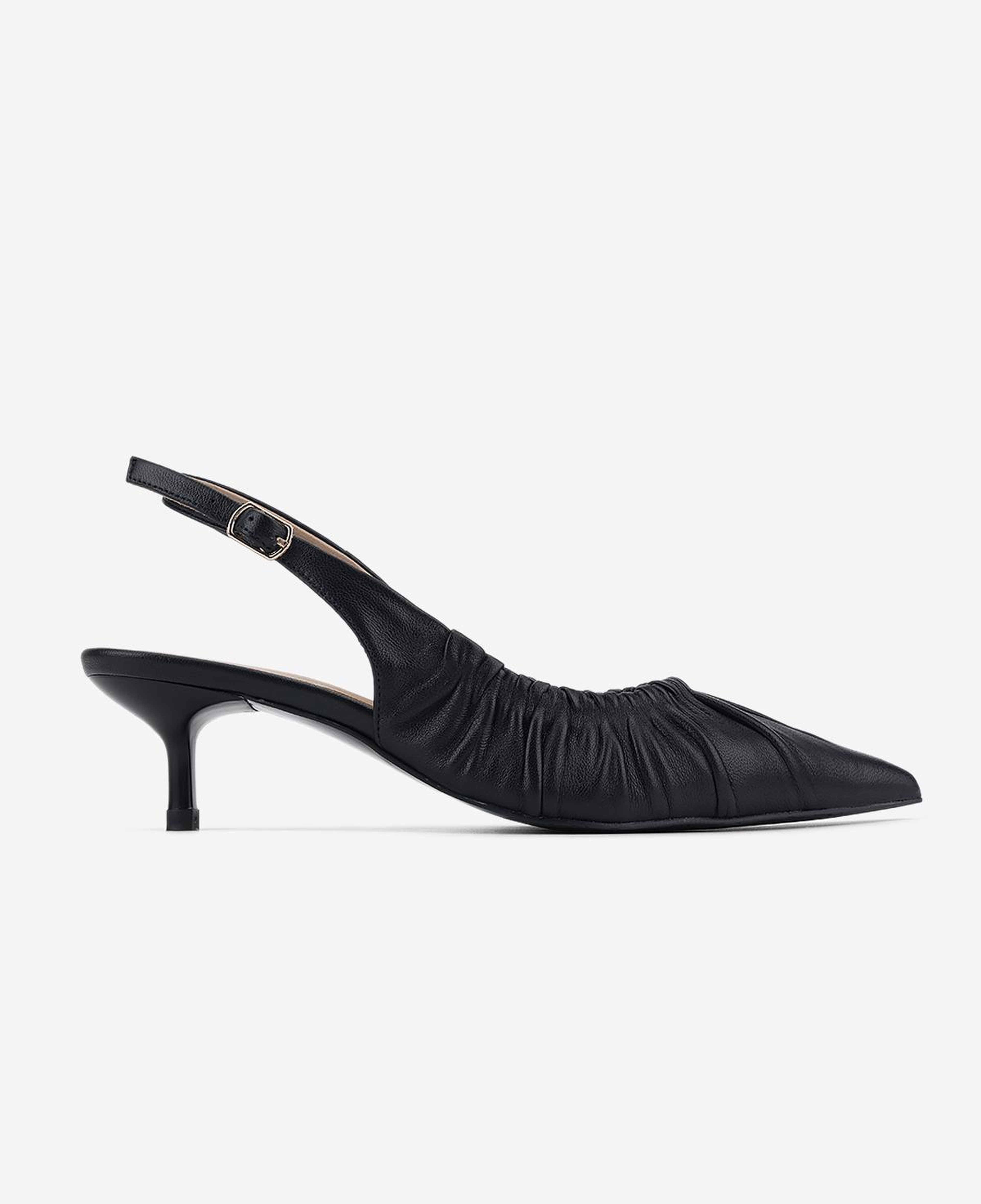 Valmenti Kadın Hakiki Deri Siyah Slingback Ayakkabı