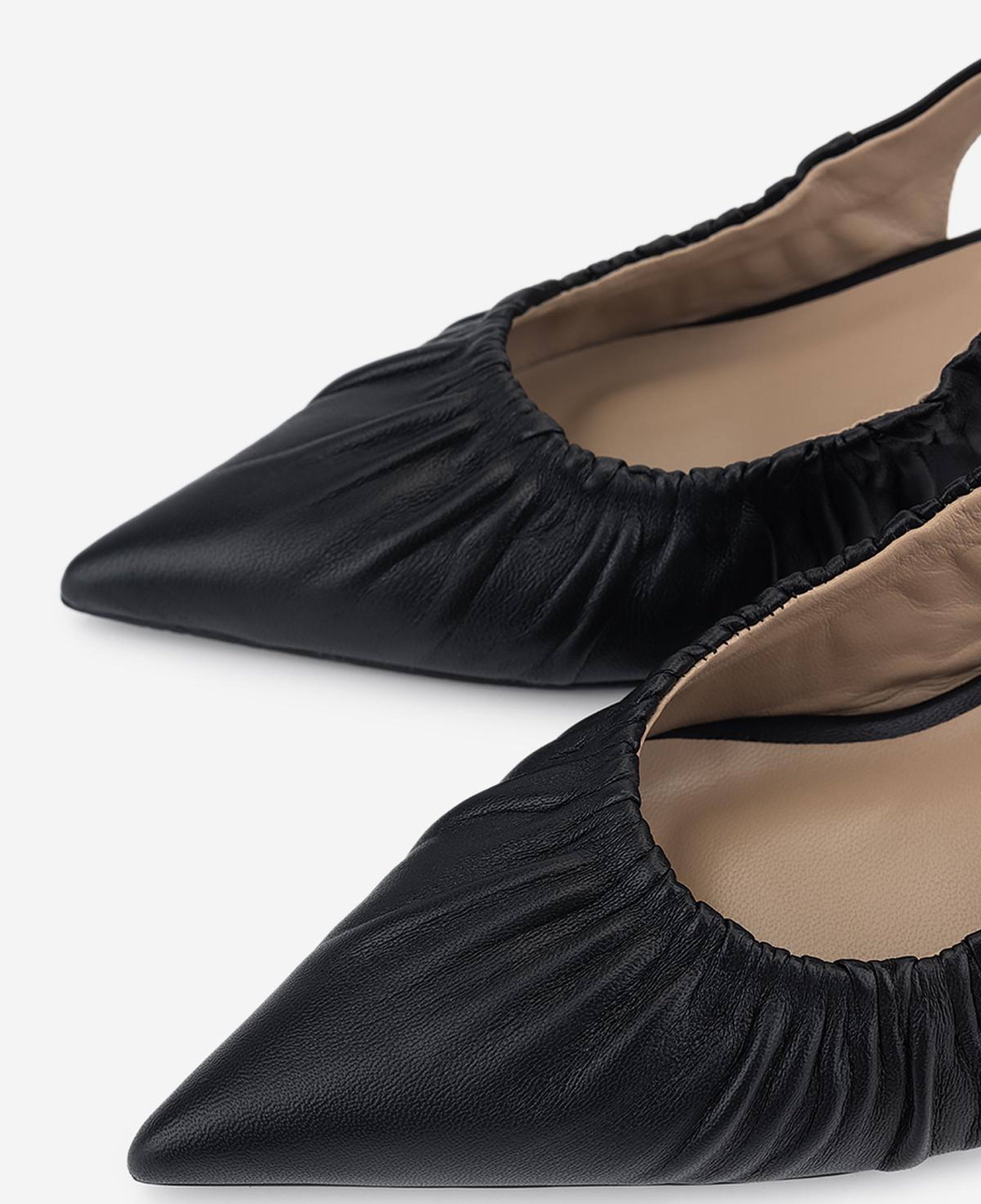 Valmenti Kadın Hakiki Deri Siyah Slingback Ayakkabı
