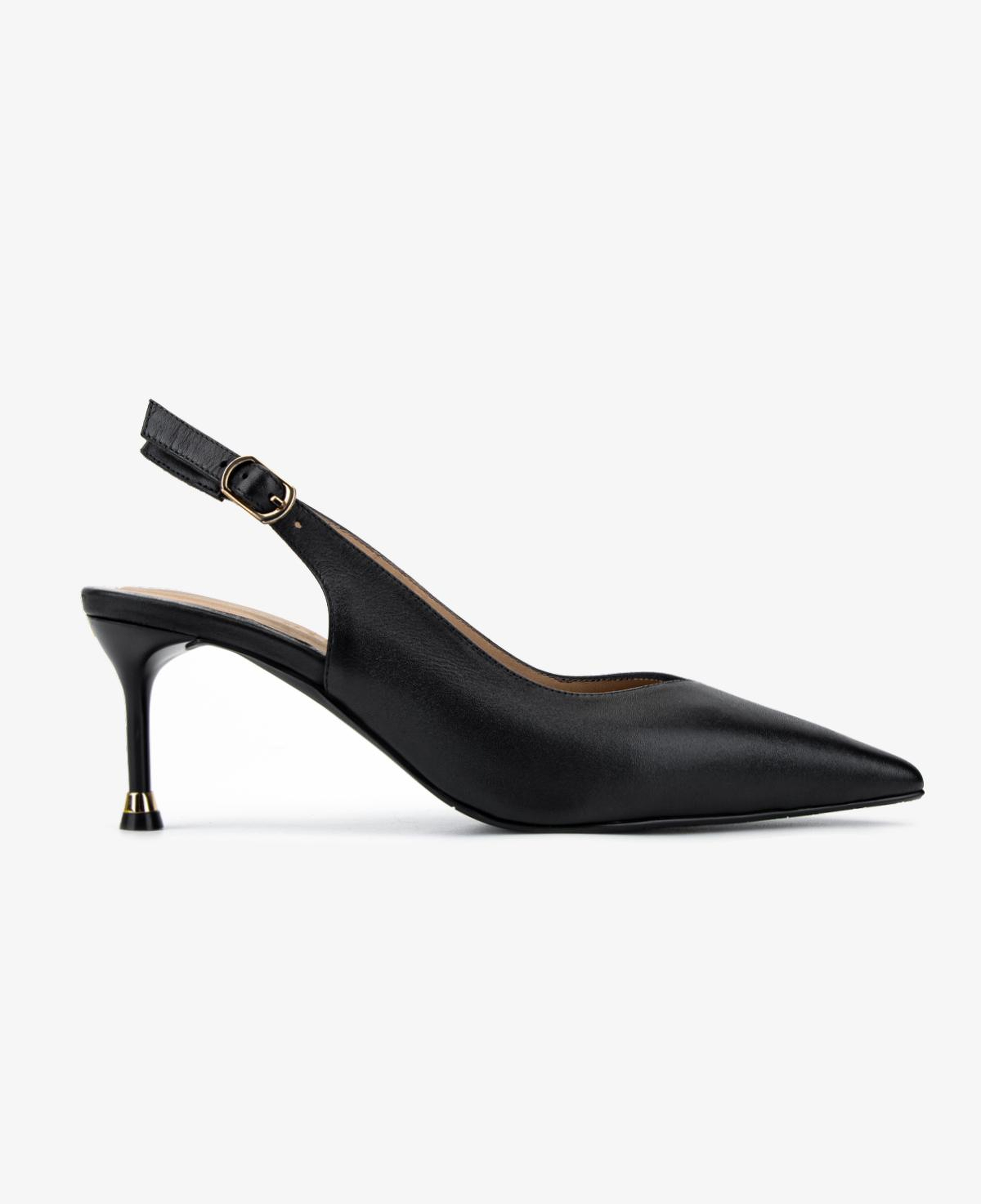 Valmenti Kadın Hakiki Deri Siyah Slingback Ayakkabı