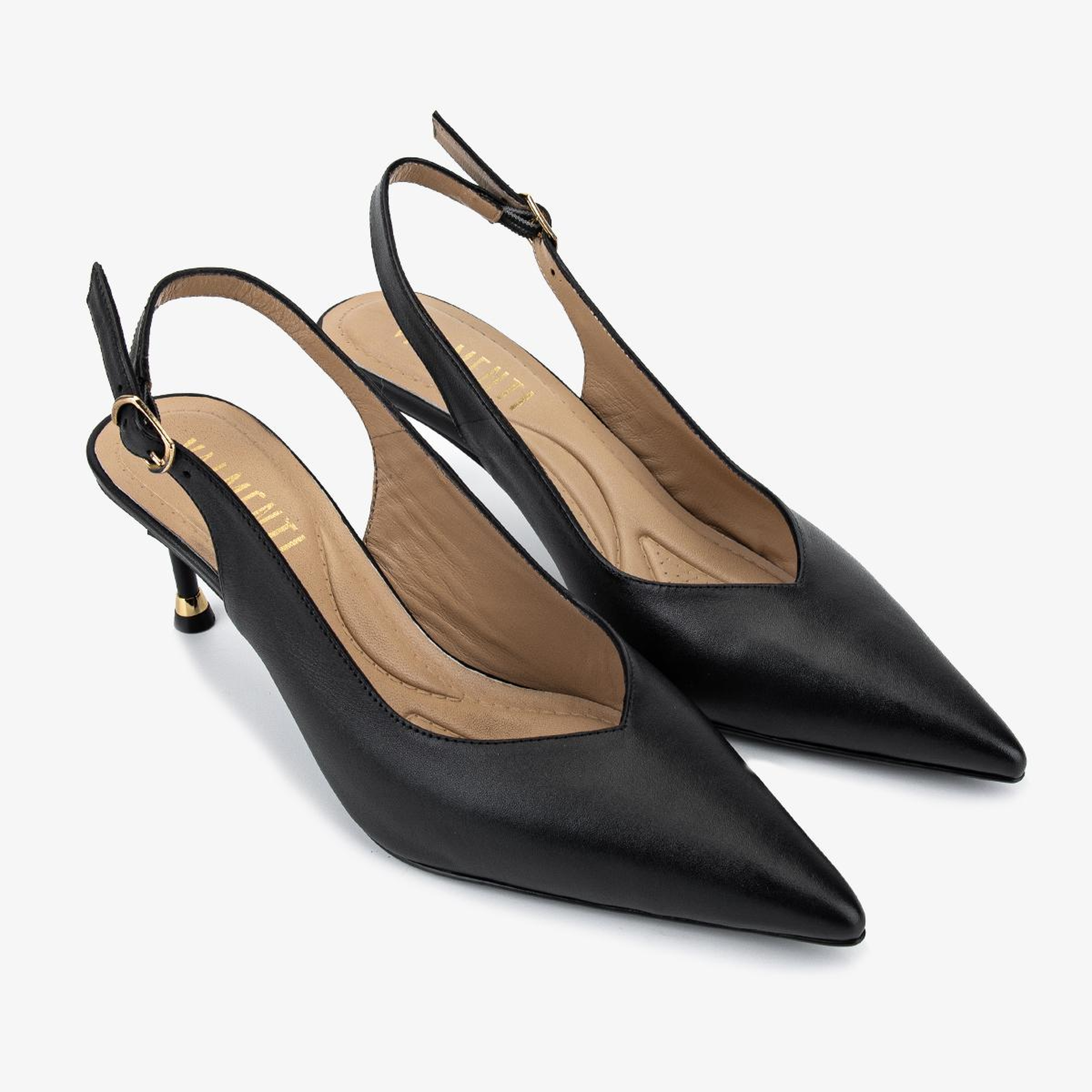 Valmenti Kadın Hakiki Deri Siyah Slingback Ayakkabı