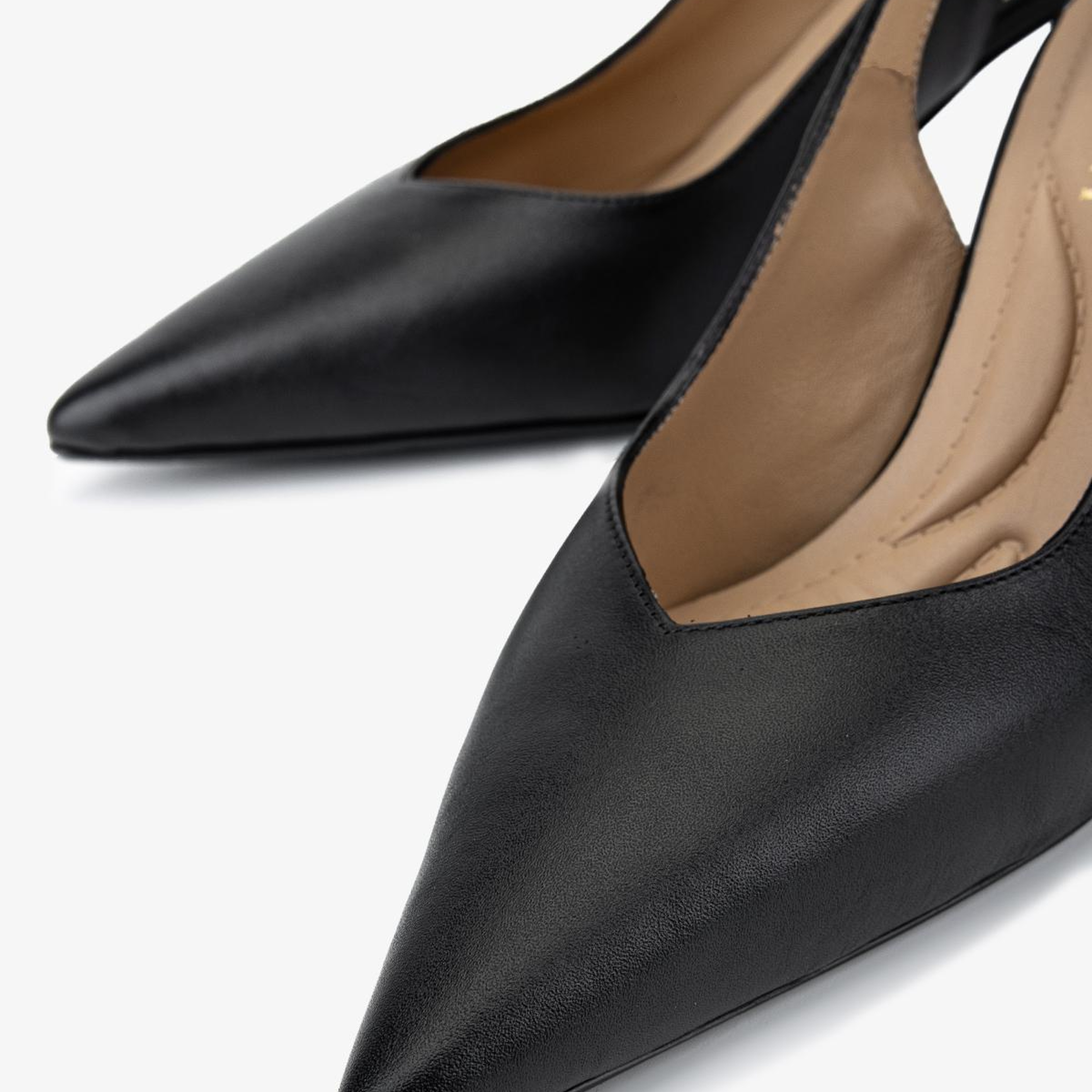 Valmenti Kadın Hakiki Deri Siyah Slingback Ayakkabı