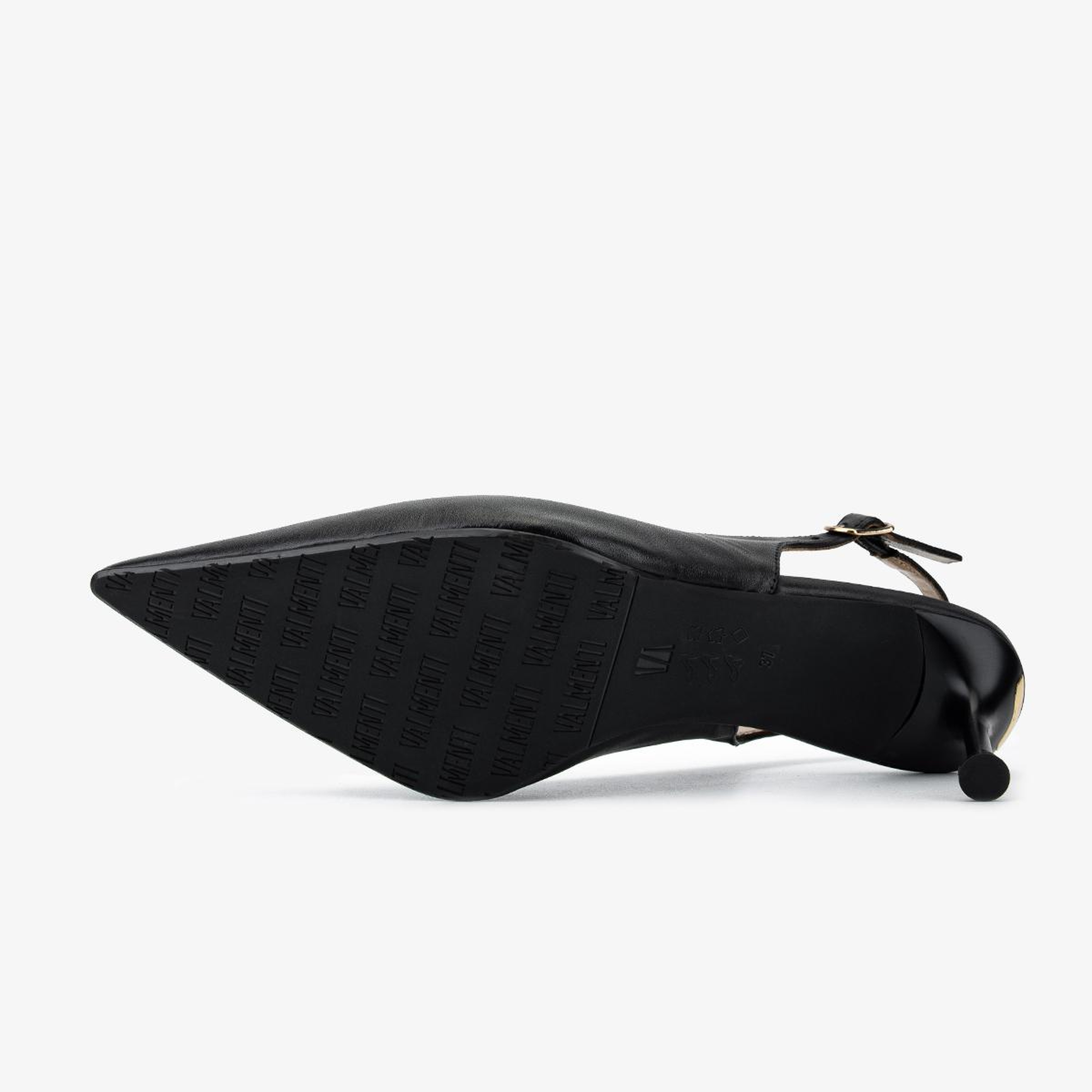 Valmenti Kadın Hakiki Deri Siyah Slingback Ayakkabı