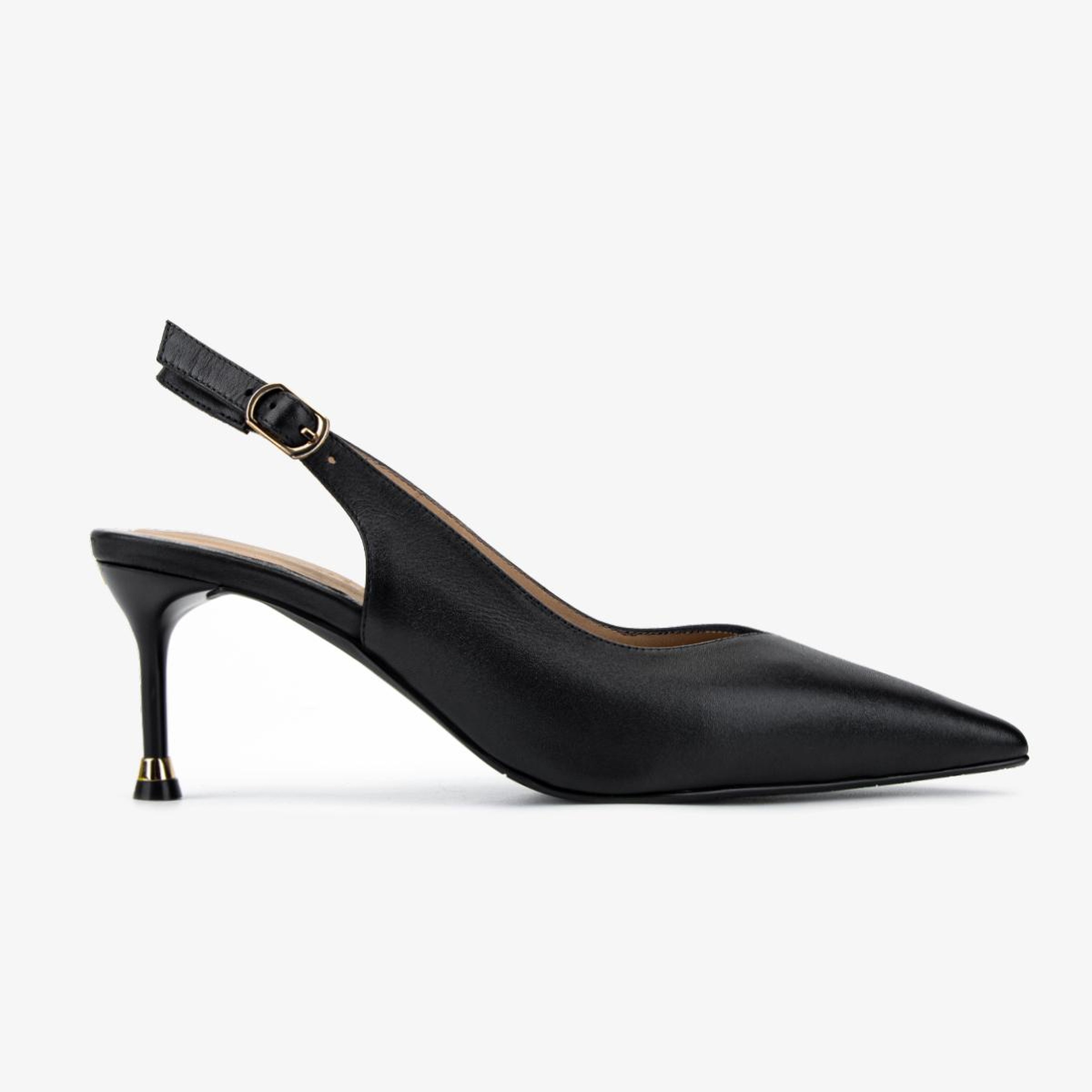 Valmenti Kadın Hakiki Deri Siyah Slingback Ayakkabı