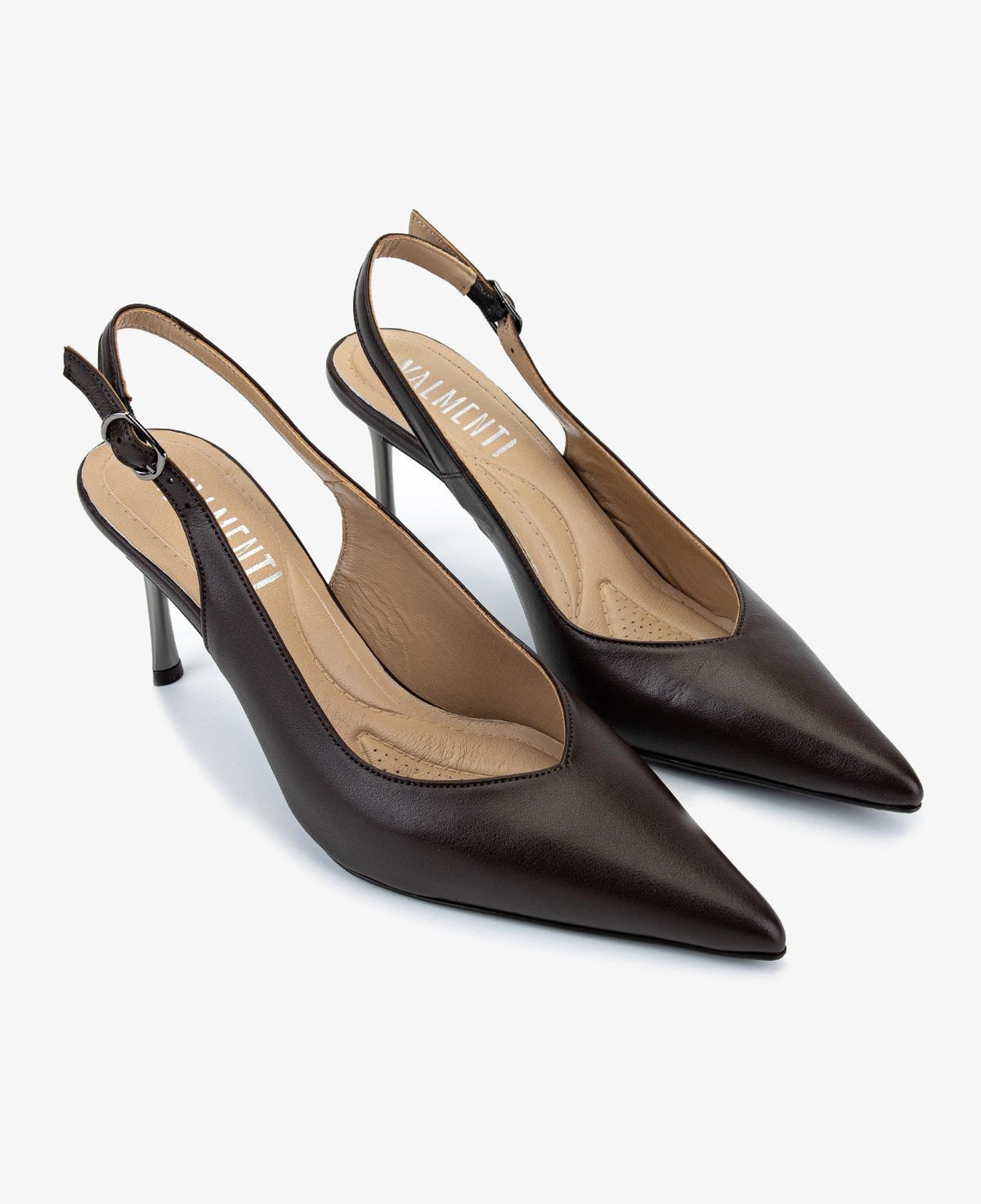 Valmenti Kadın Hakiki Deri Kahverengi Slingback Ayakkabı