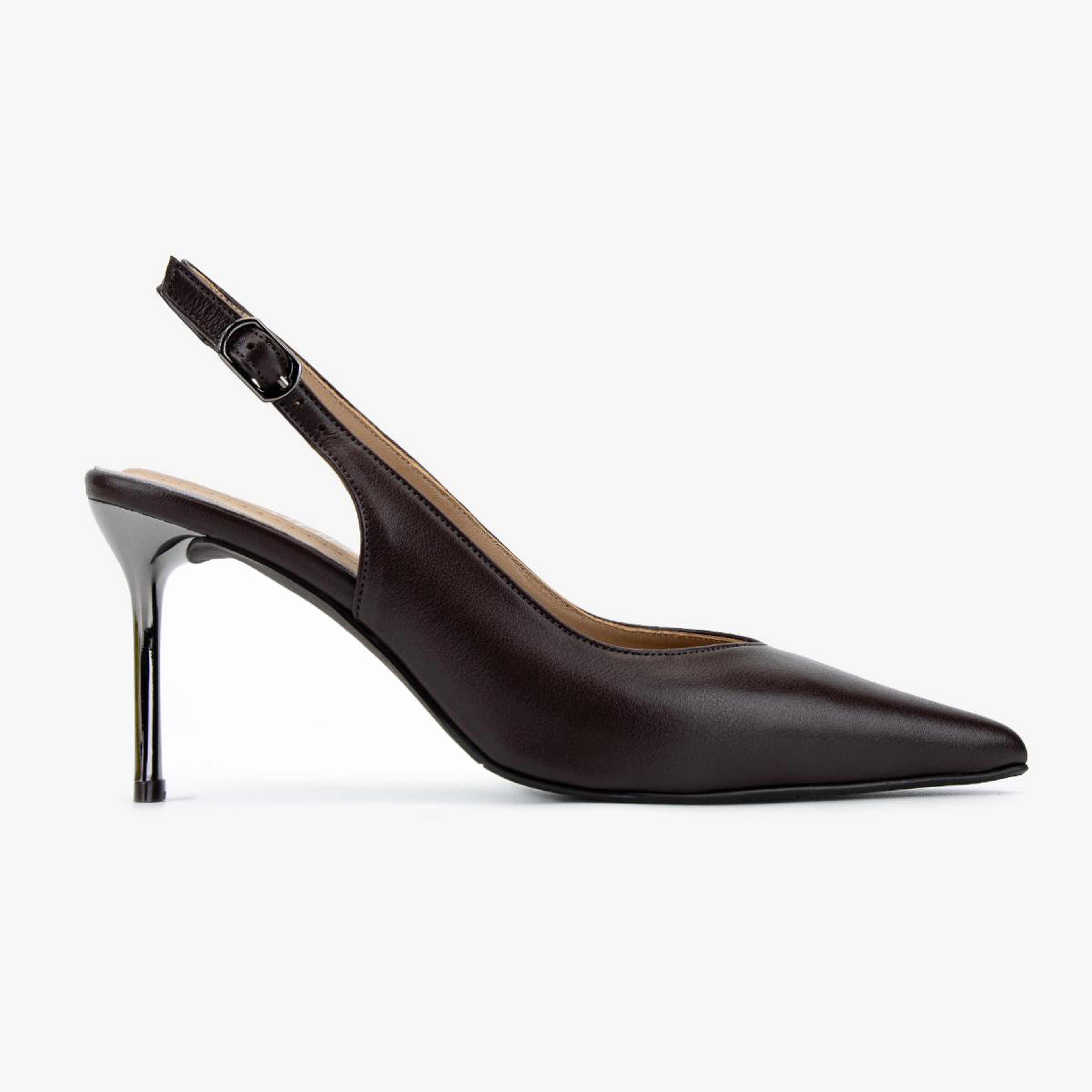 Valmenti Kadın Hakiki Deri Kahverengi Slingback Ayakkabı