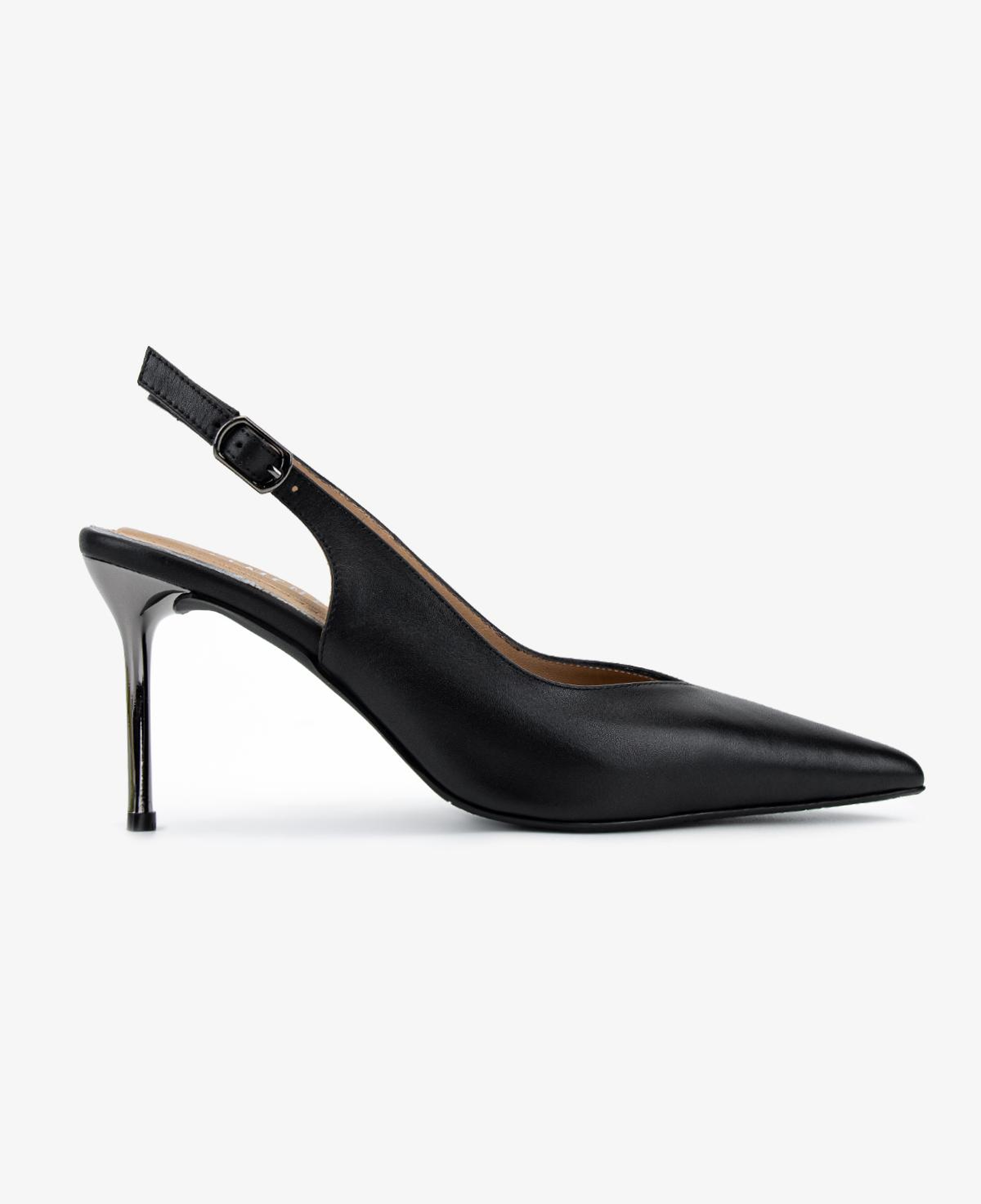 Valmenti Kadın Hakiki Deri Siyah Slingback Ayakkabı