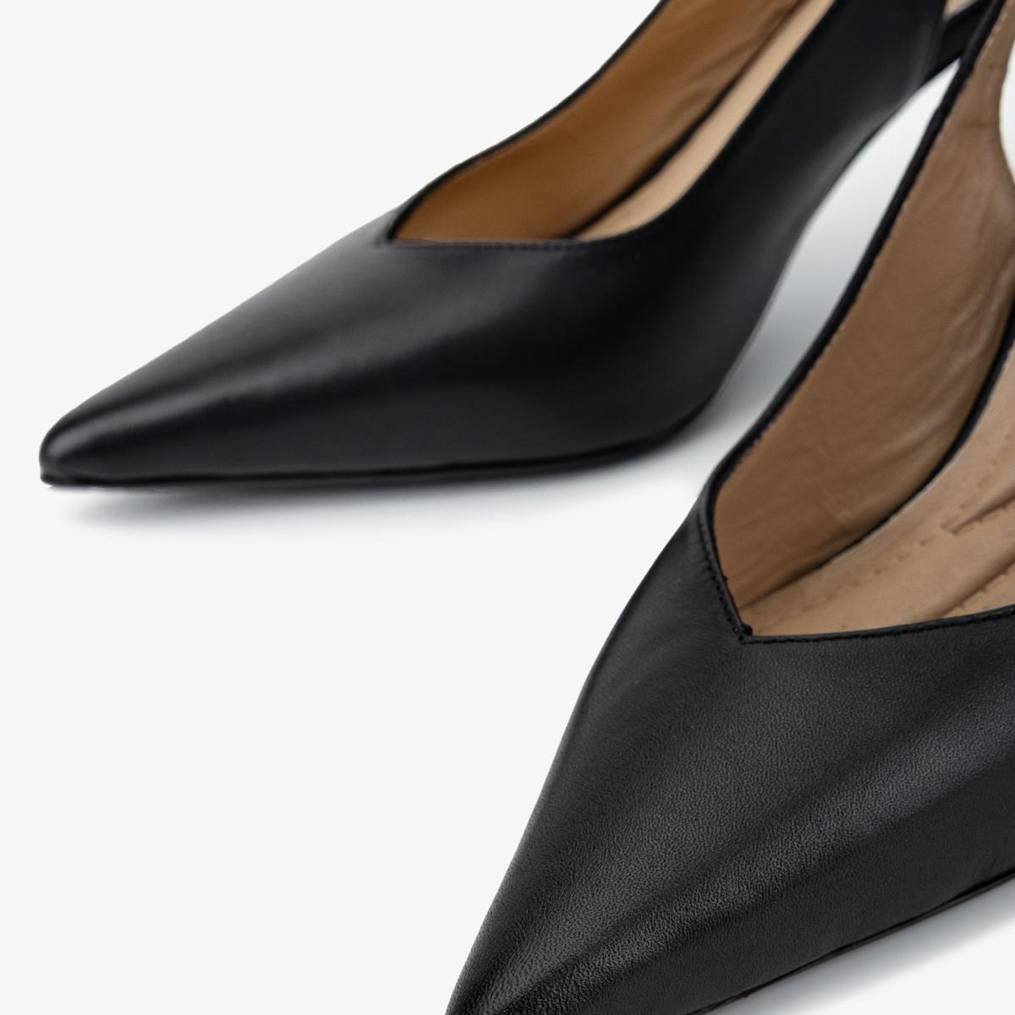 Valmenti Kadın Hakiki Deri Siyah Slingback Ayakkabı