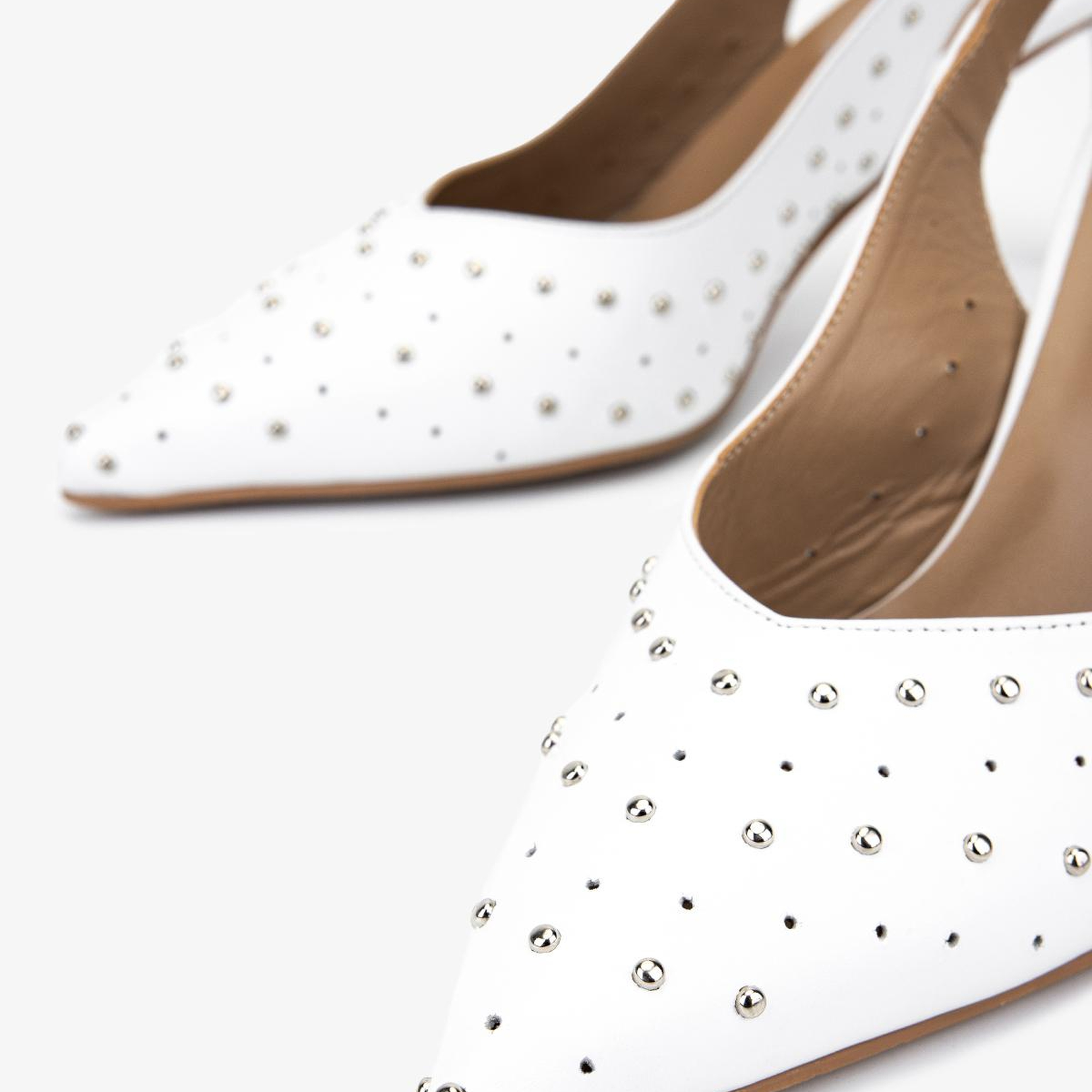 Valmenti Kadın Hakiki Deri Beyaz Slingback Ayakkabı