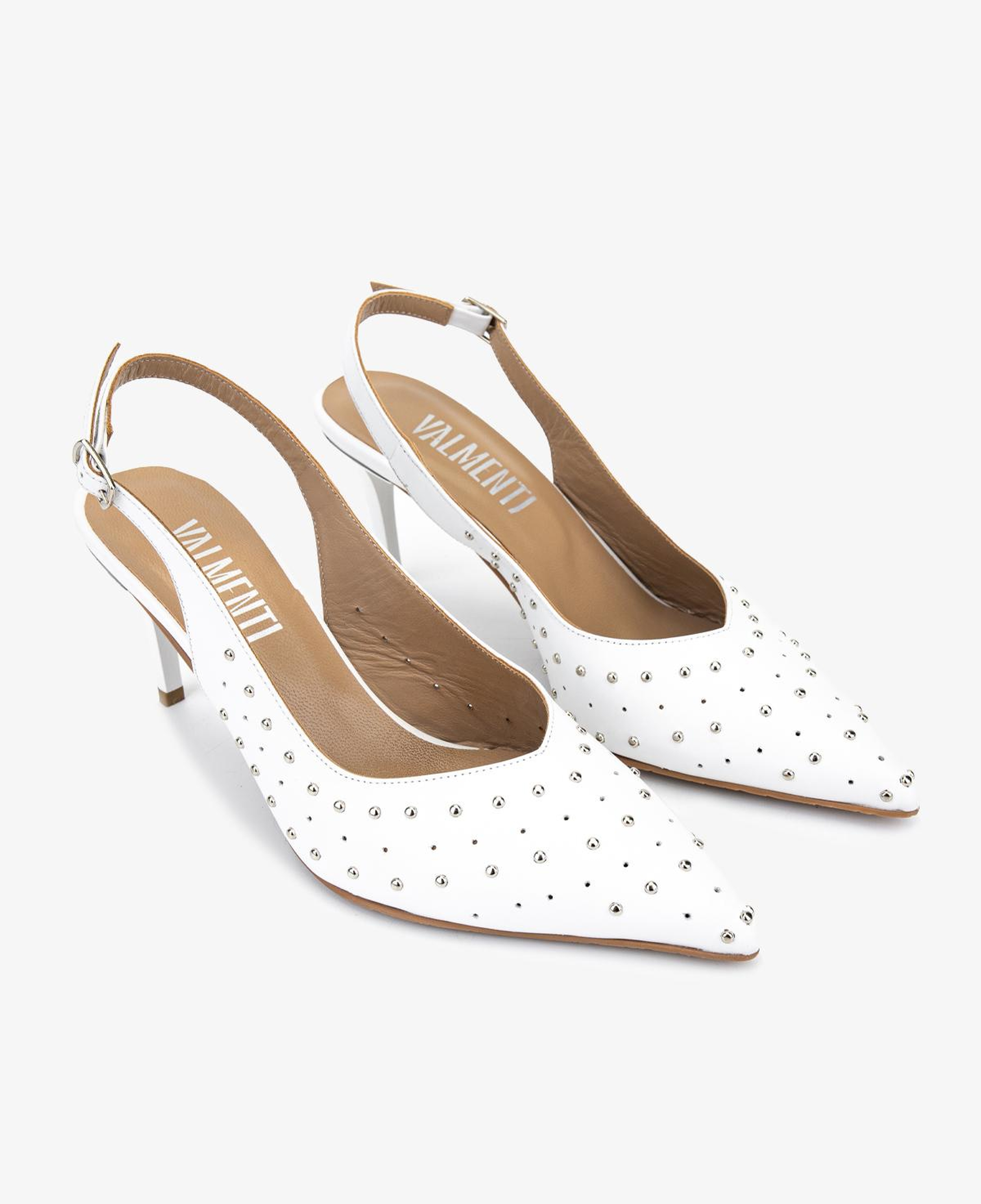 Valmenti Kadın Hakiki Deri Beyaz Slingback Ayakkabı