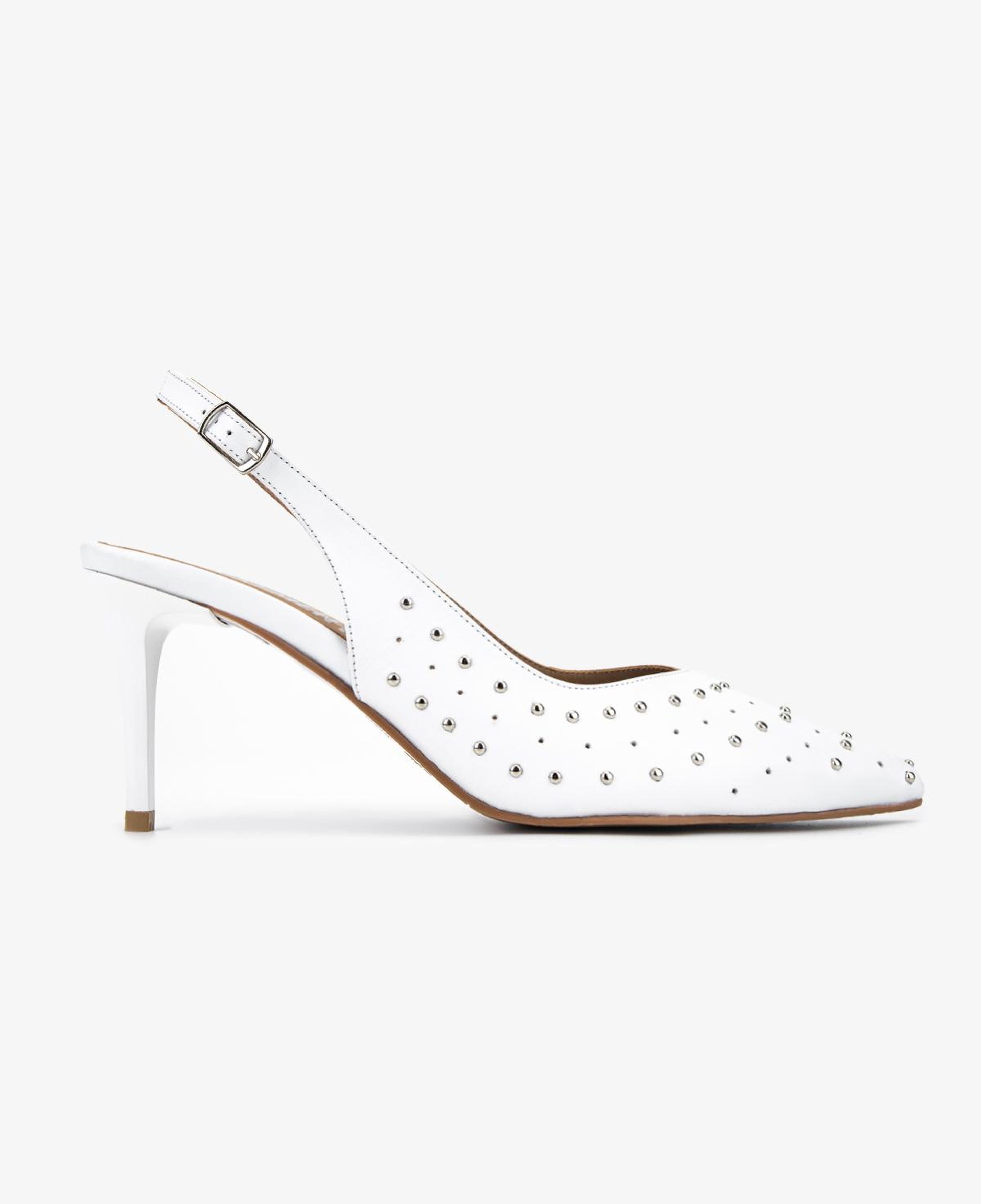 Valmenti Kadın Hakiki Deri Beyaz Slingback Ayakkabı