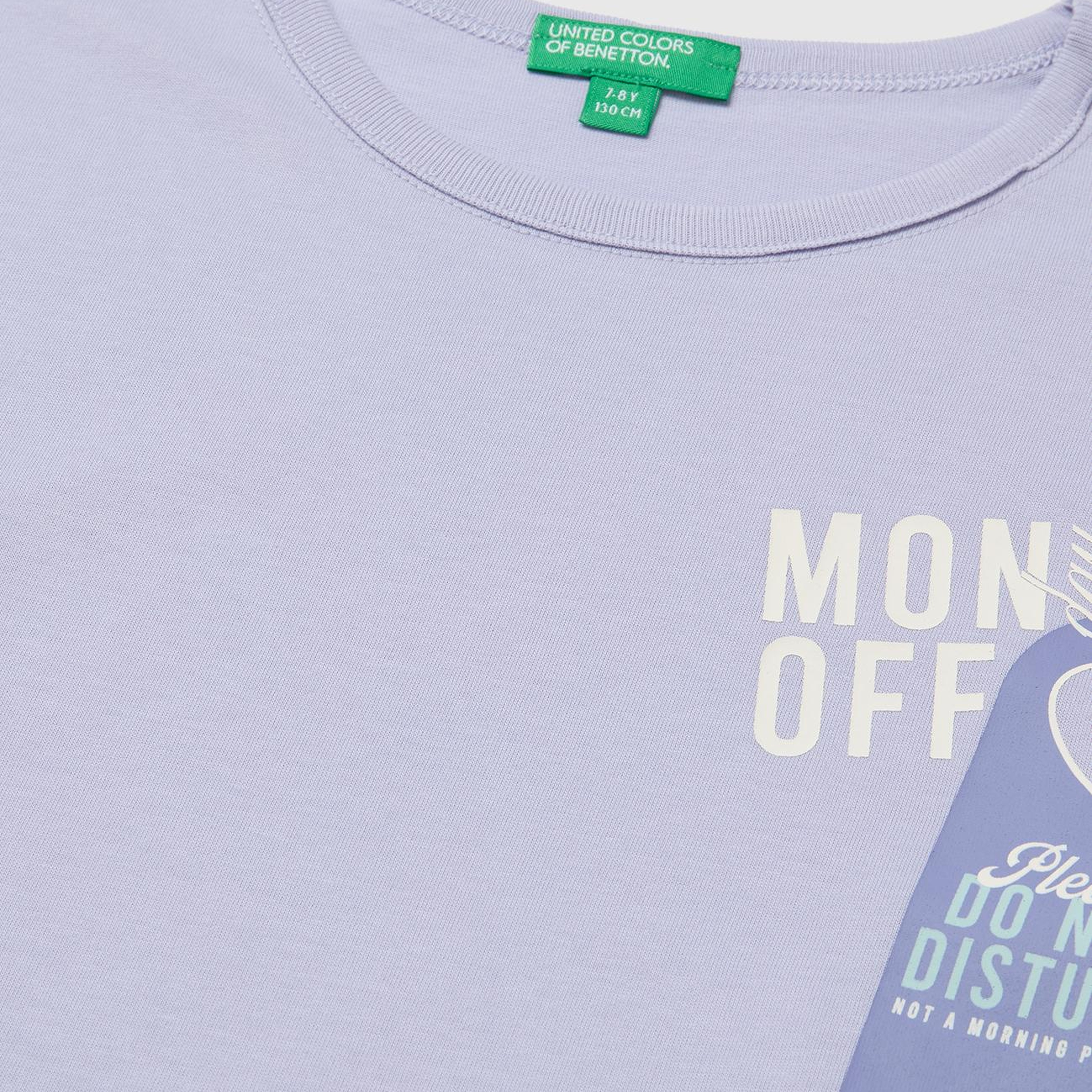 Kız Çocuk Lila Uzun Kollu Önü Baskılı Bisiklet Yaka T-Shirt