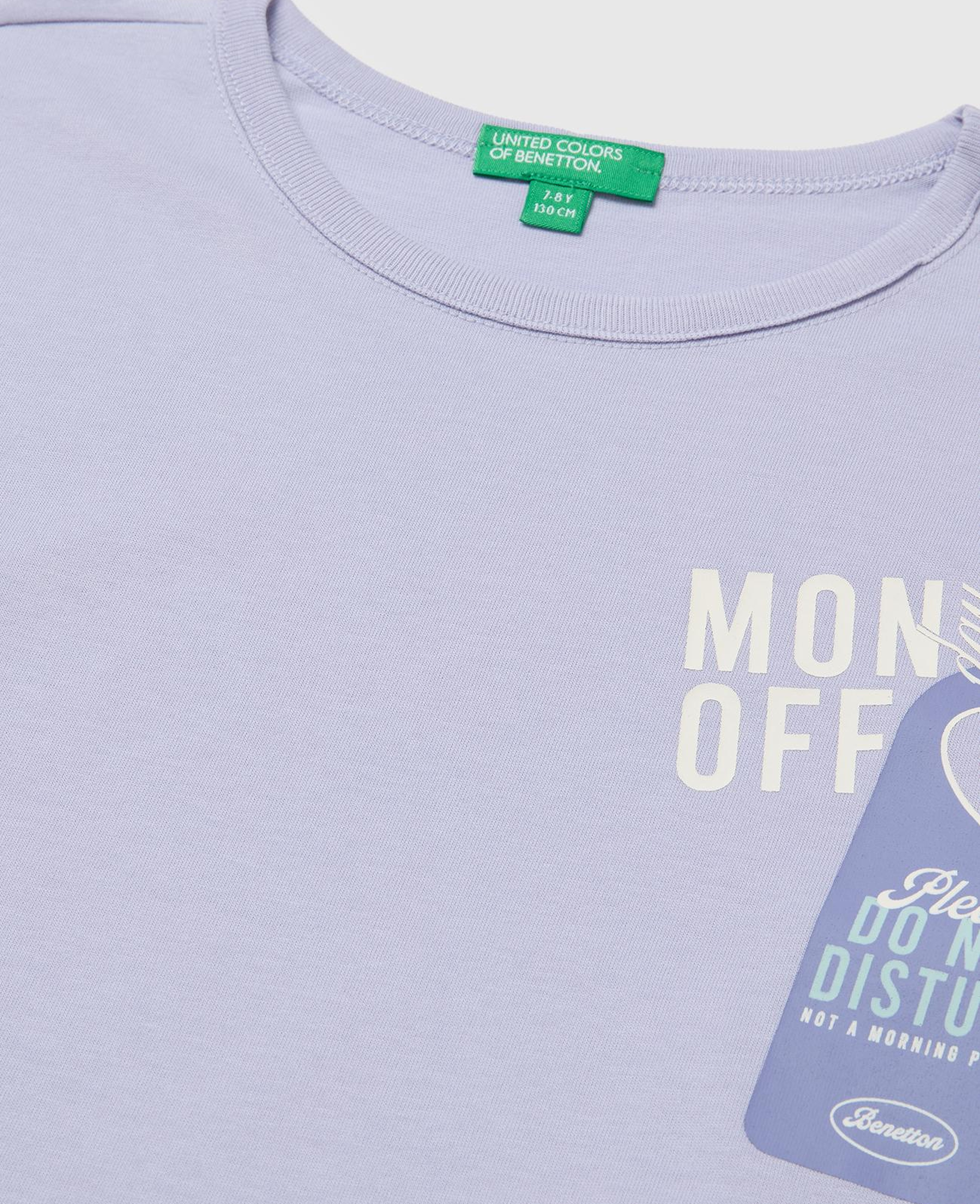 Kız Çocuk Lila Uzun Kollu Önü Baskılı Bisiklet Yaka T-Shirt