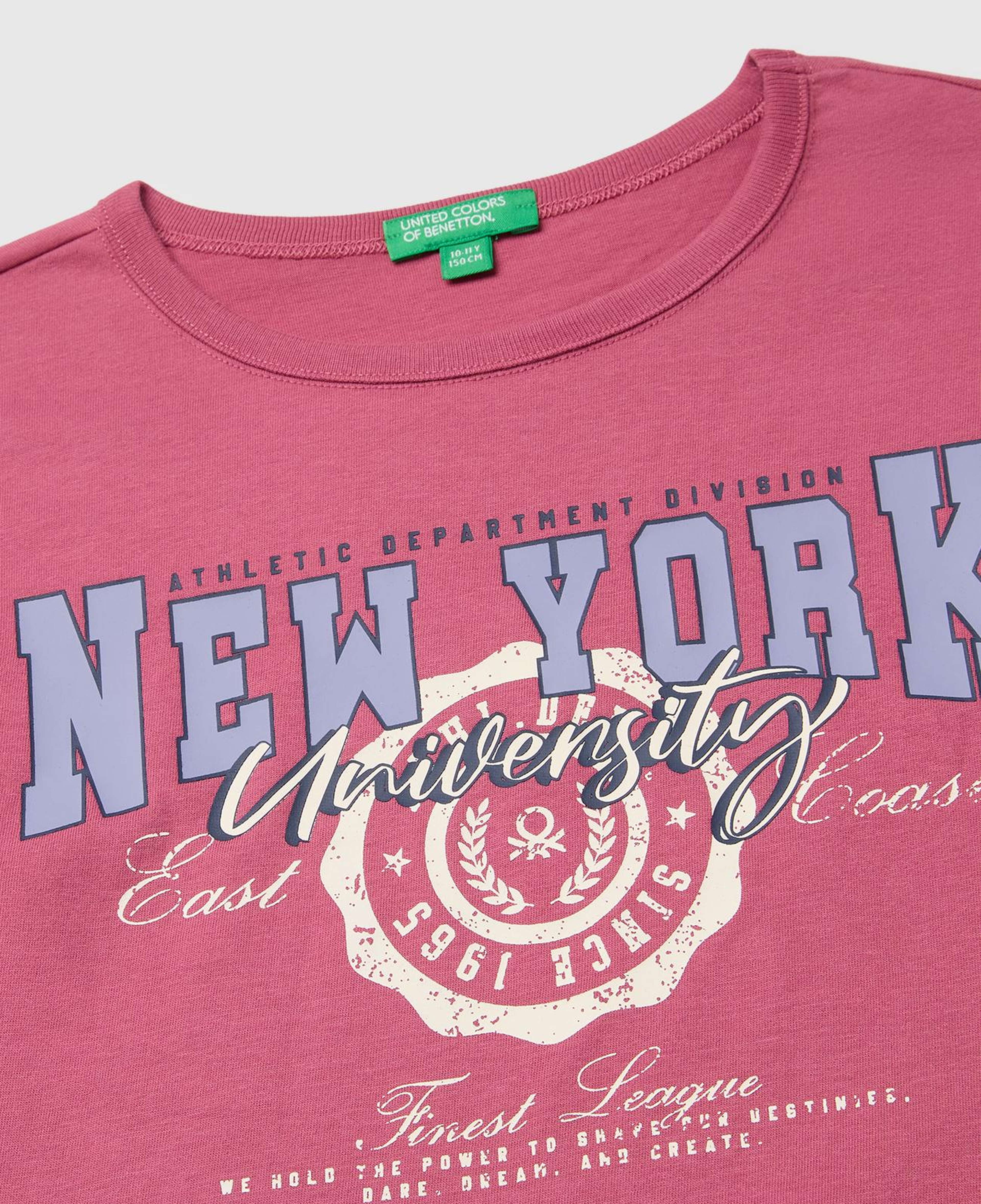 Kız Çocuk Fuşya Uzun Kollu Önü Baskılı Bisiklet Yaka T-Shirt