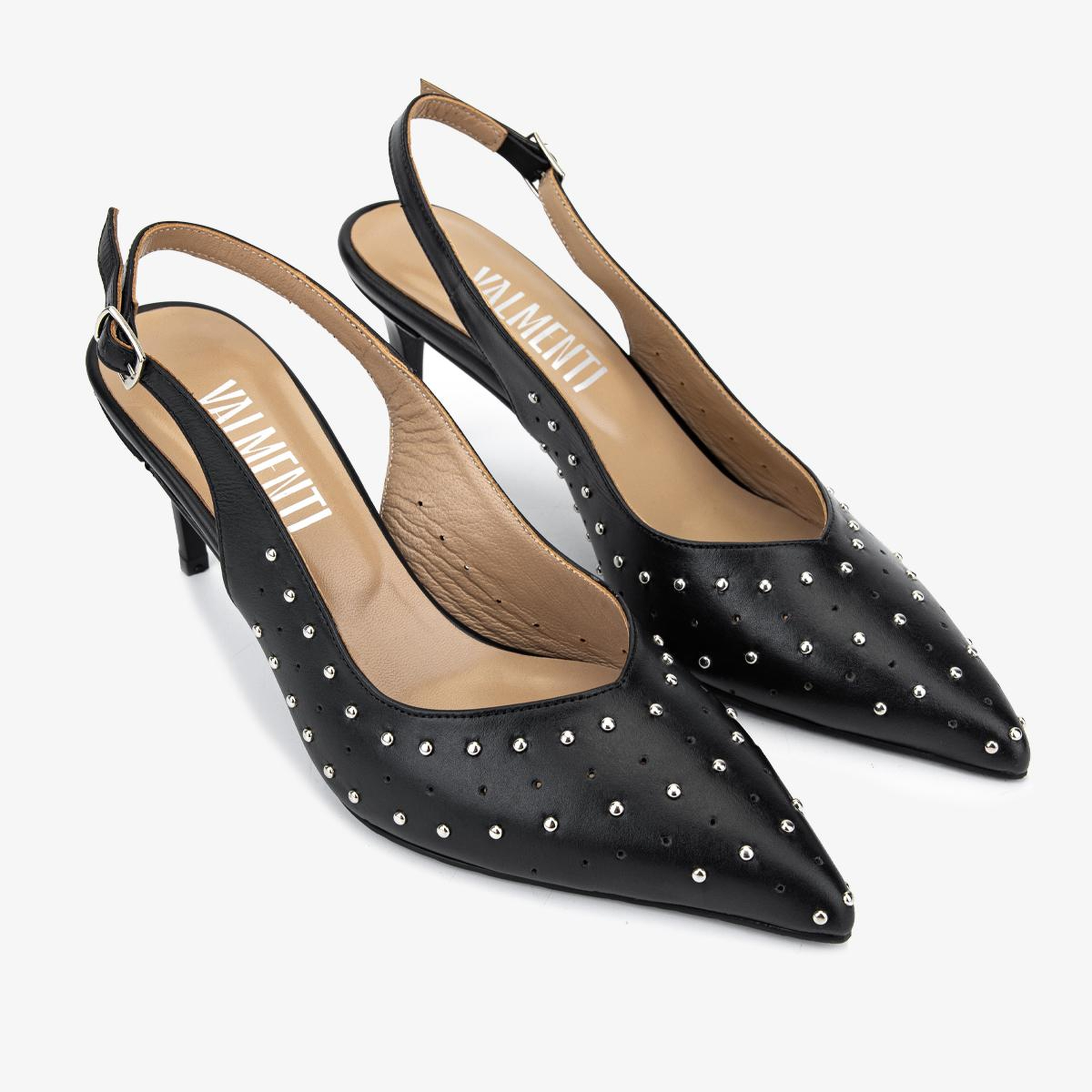 Valmenti Kadın Hakiki Deri Siyah Slingback Ayakkabı