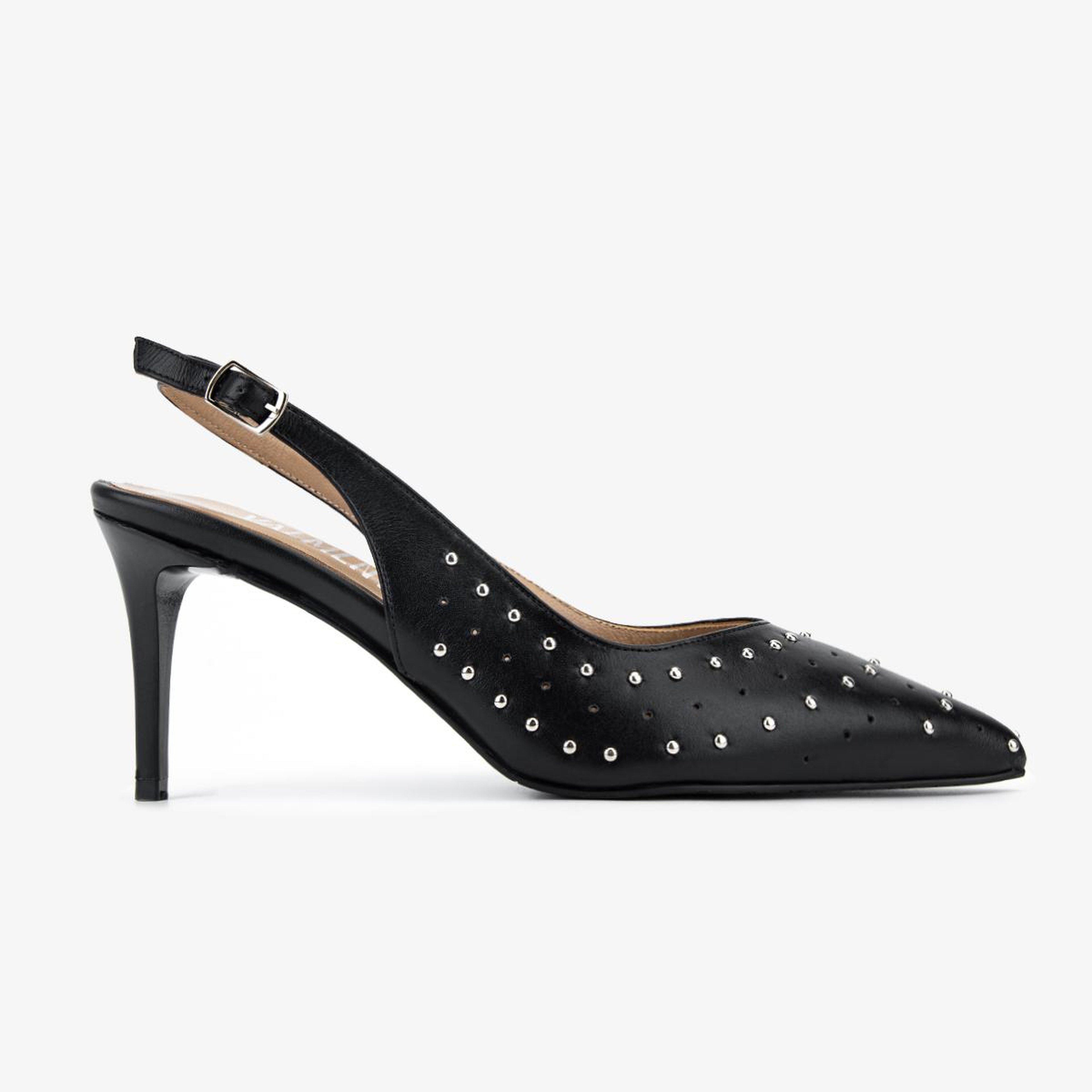 Valmenti Kadın Hakiki Deri Siyah Slingback Ayakkabı
