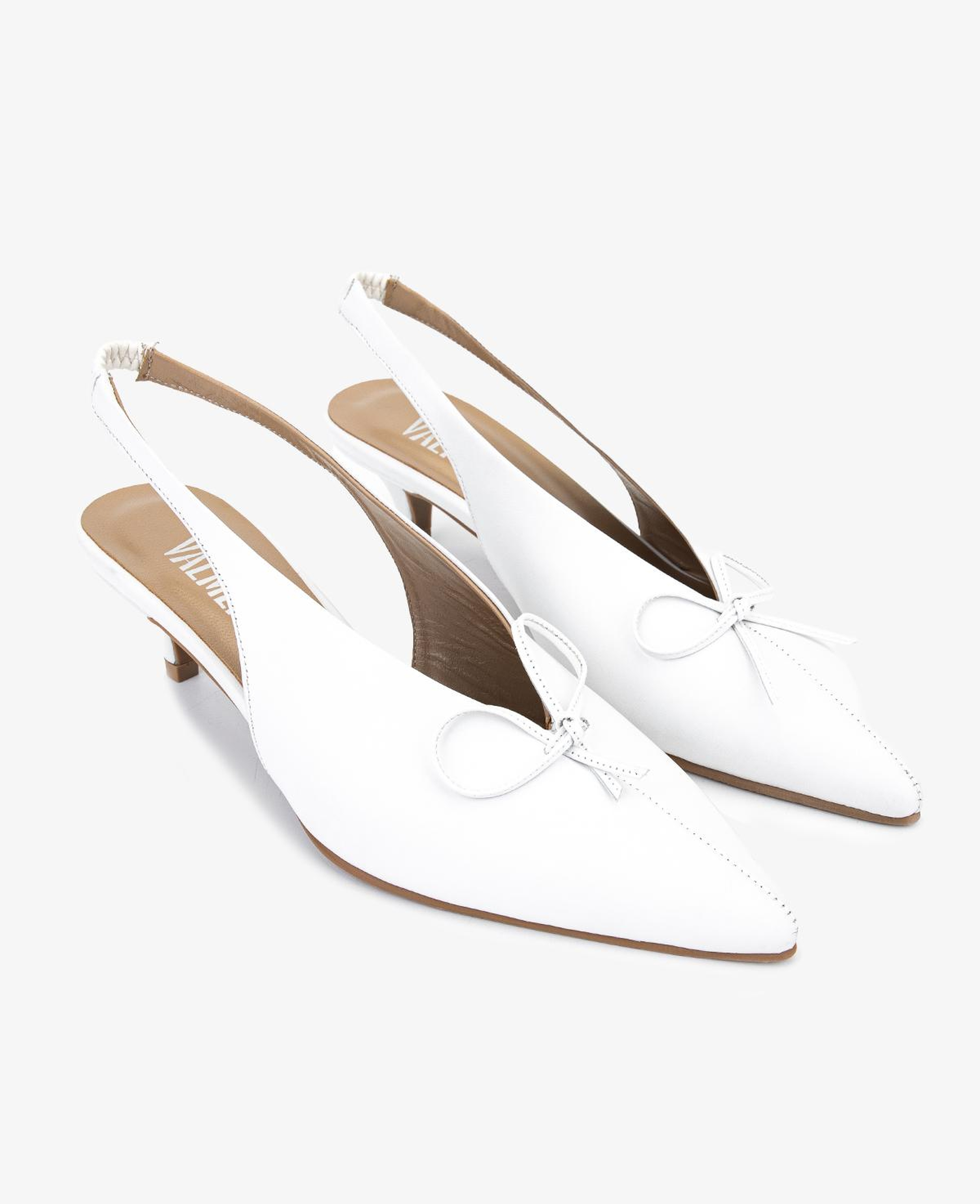 Valmenti Kadın Hakiki Deri Beyaz Slingback Ayakkabı