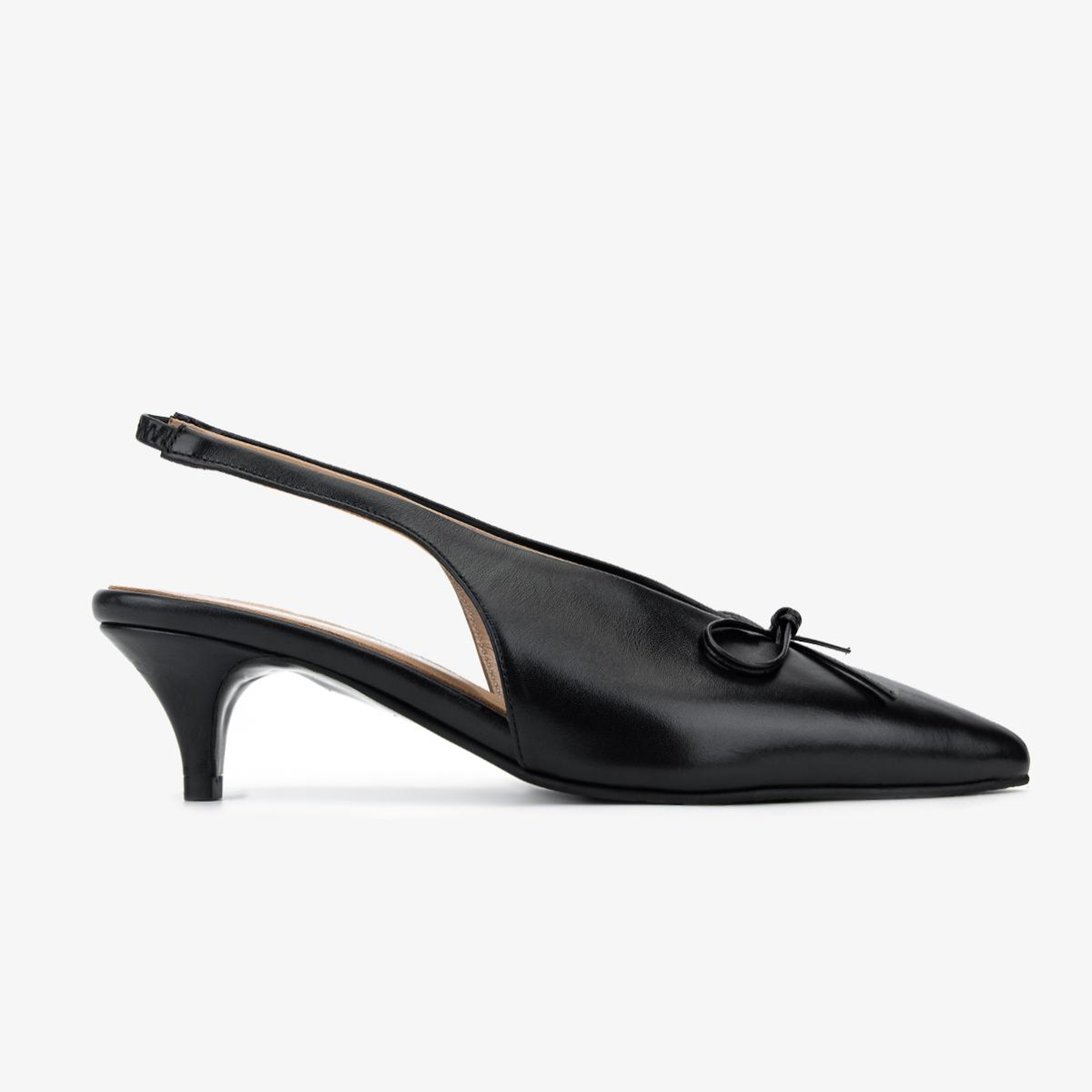 Valmenti Kadın Hakiki Deri Siyah Slingback Ayakkabı