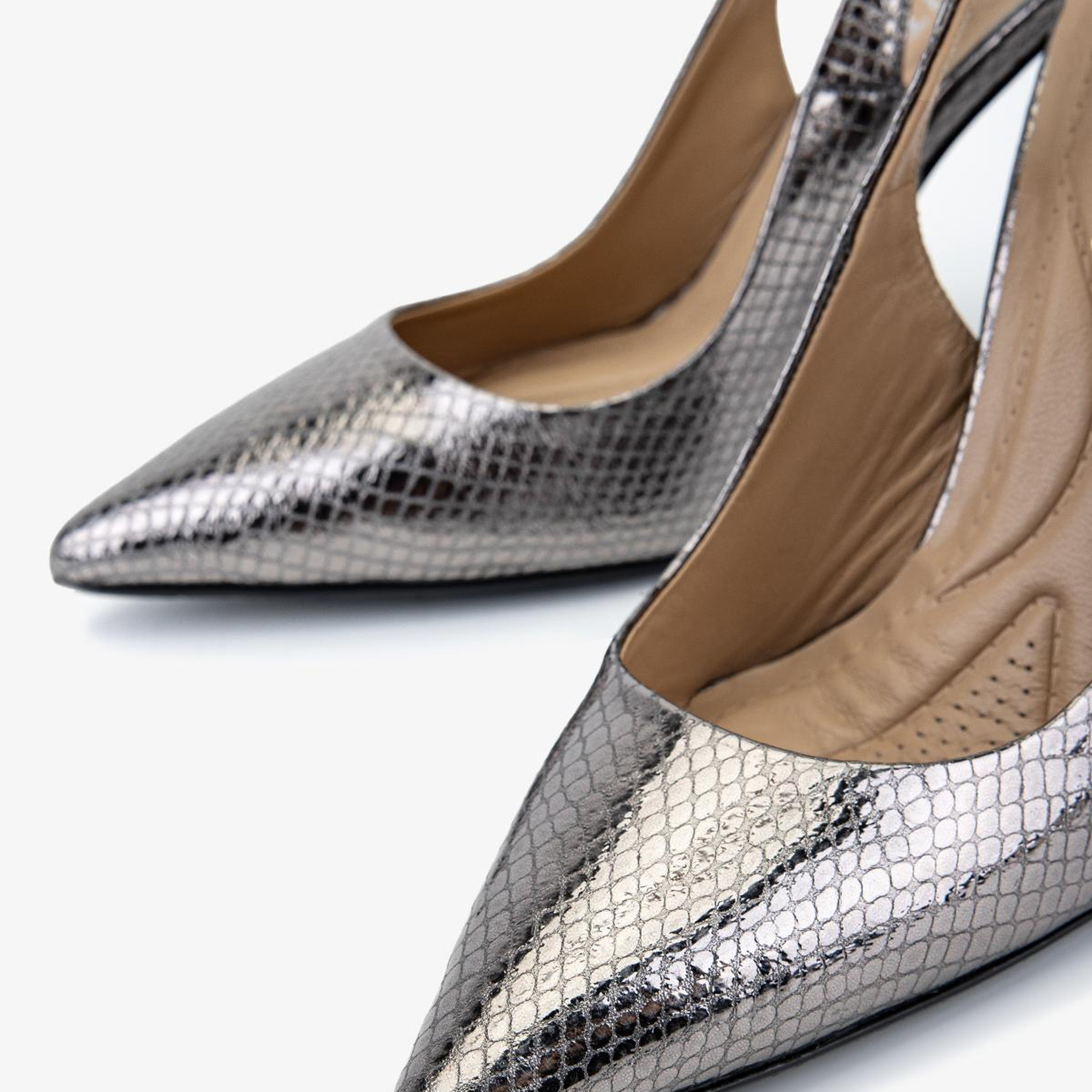 Valmenti Kadın Hakiki Deri Antrasit Slingback Ayakkabı