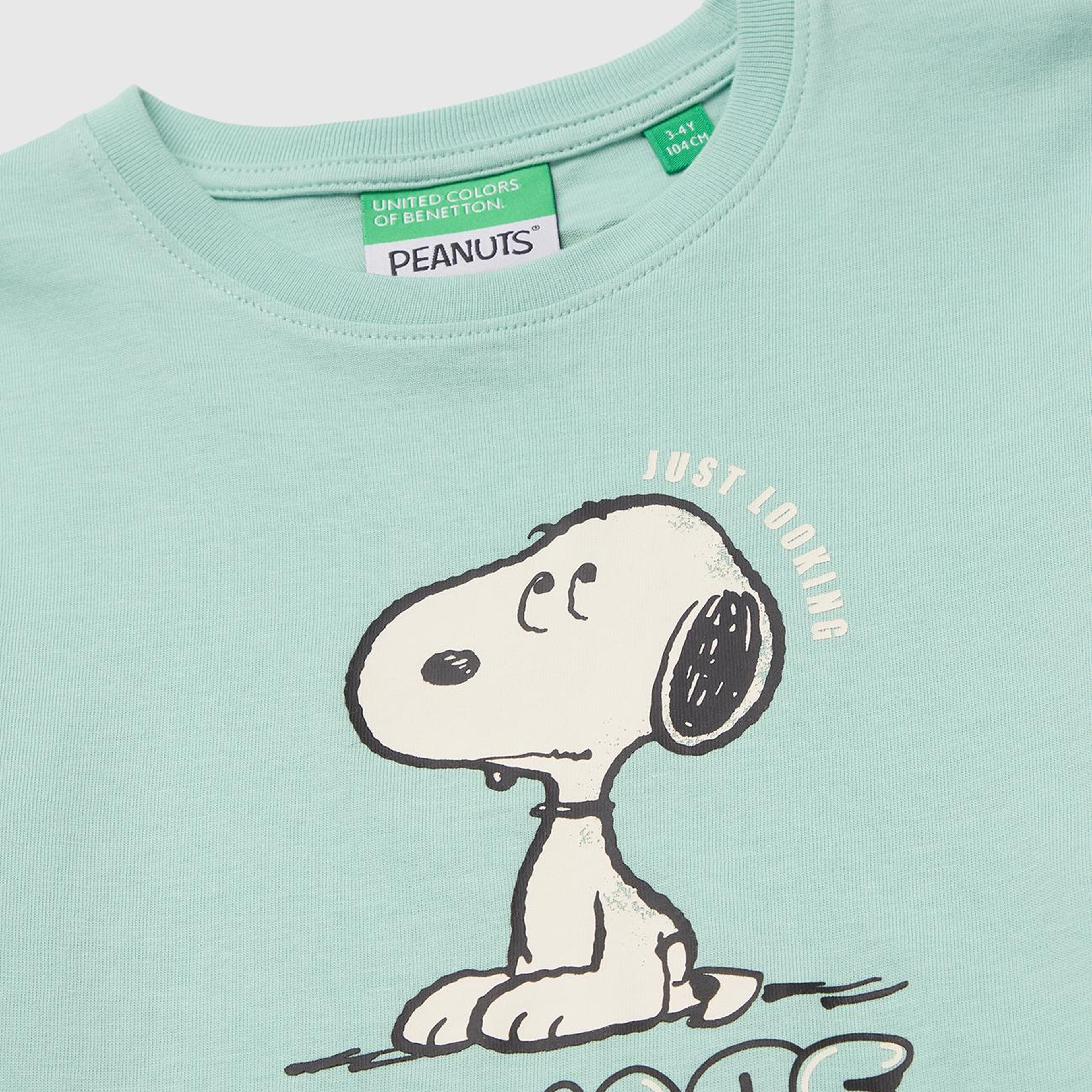 Erkek Çocuk Açık Yeşil Önü Snoopy Baskılı Uzun Kollu Tişört